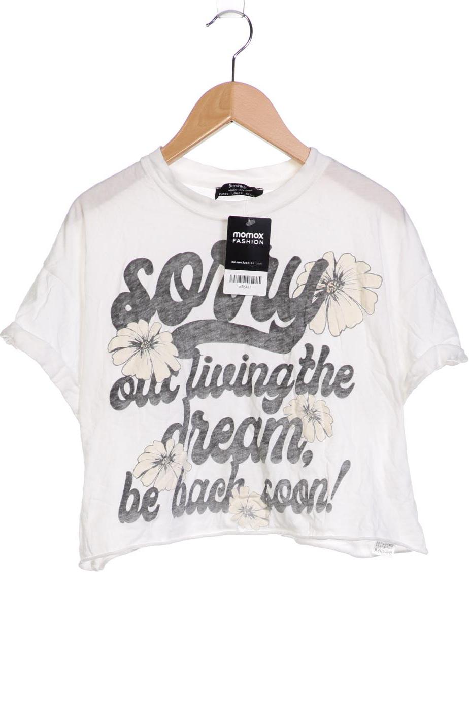

bershka Damen T-Shirt, weiß, Gr. 34