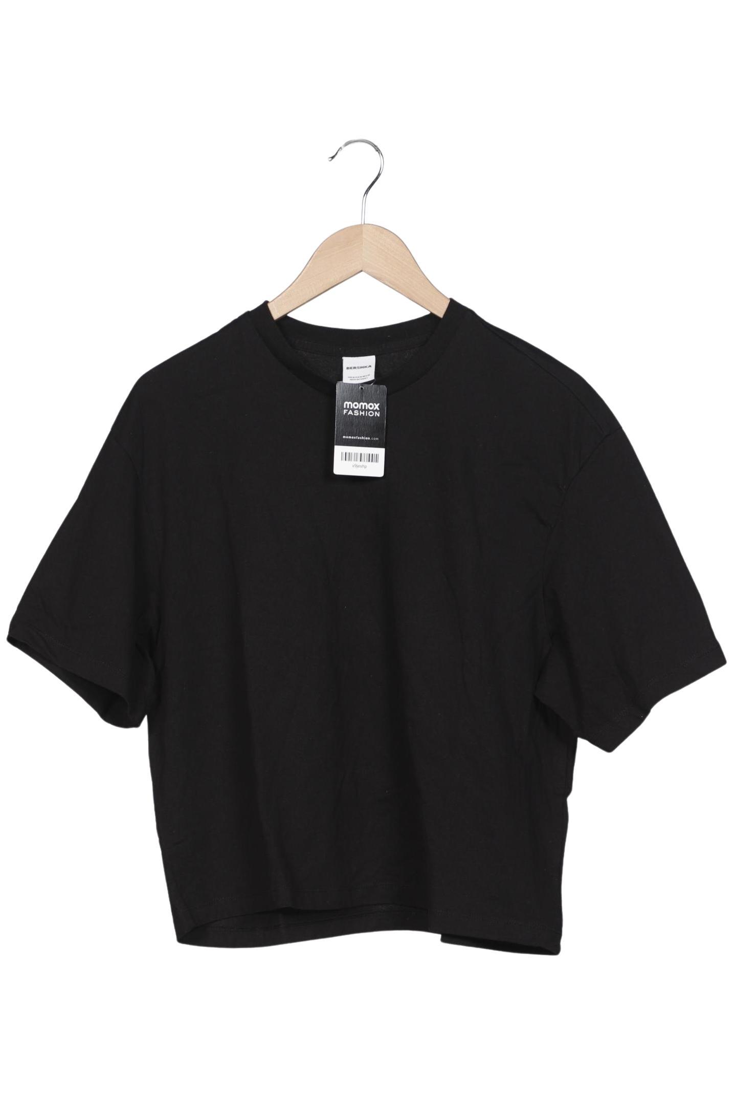 

bershka Damen T-Shirt, schwarz, Gr. 38