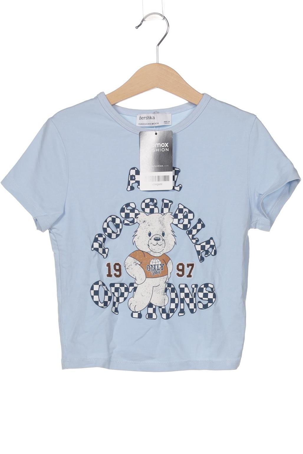 

bershka Damen T-Shirt, hellblau, Gr. 34