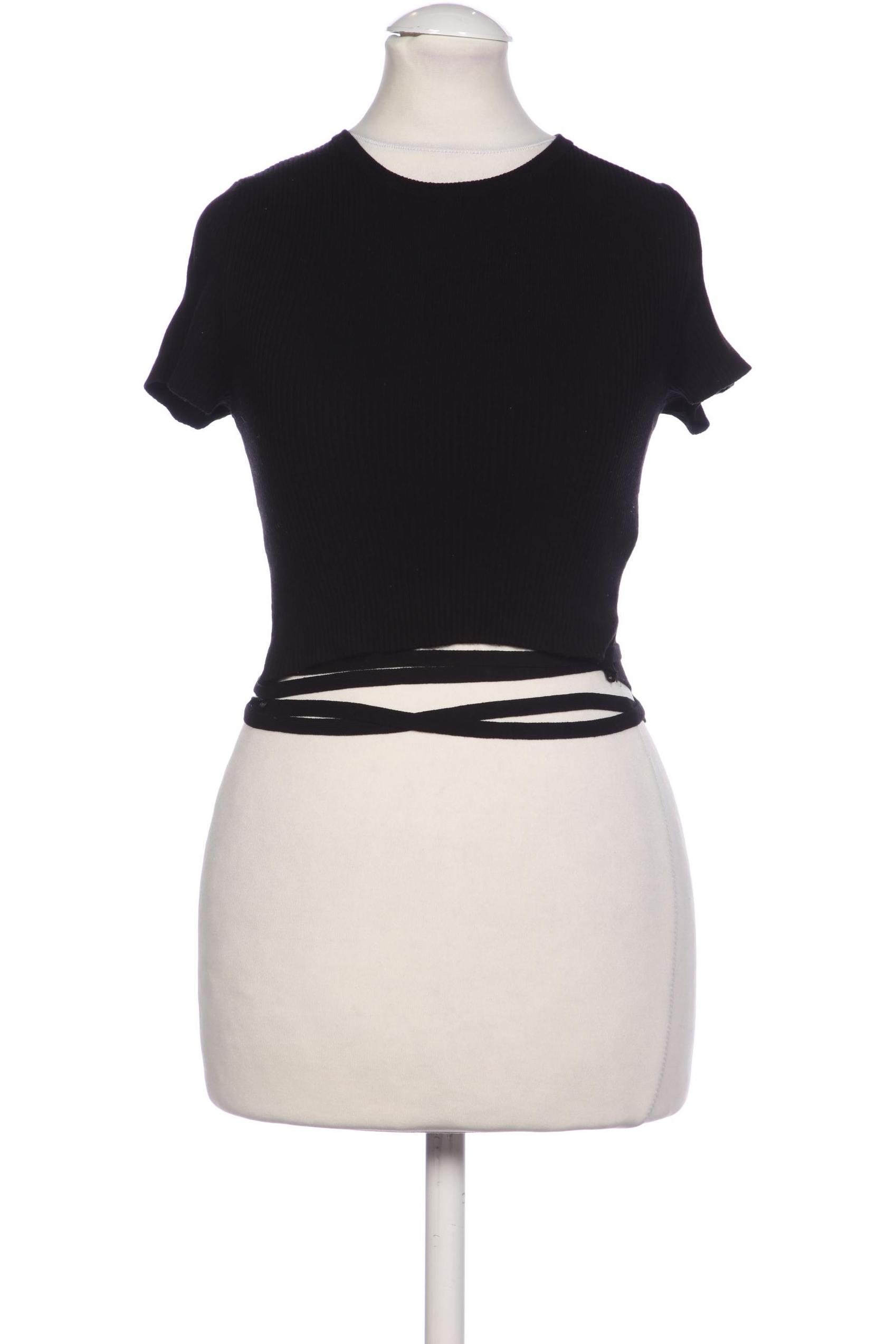 

bershka Damen T-Shirt, schwarz, Gr. 36