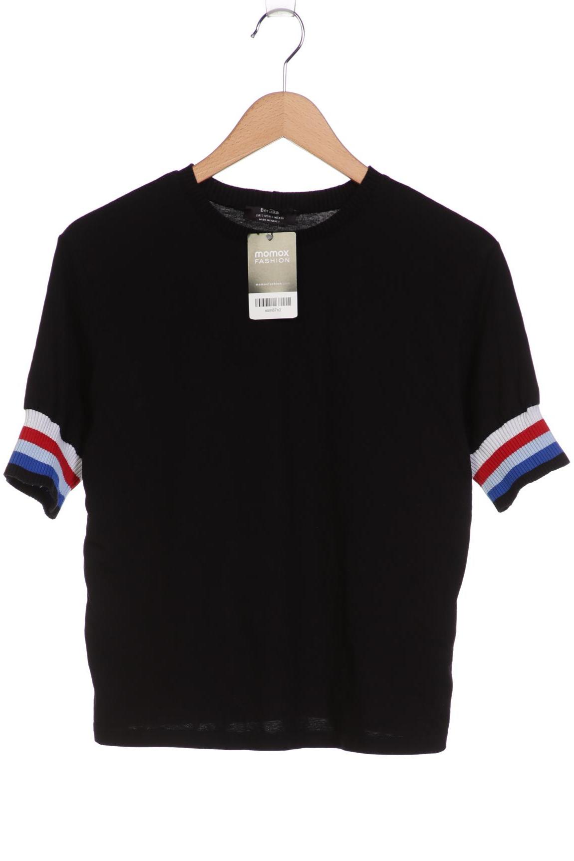 

bershka Damen T-Shirt, schwarz, Gr. 36