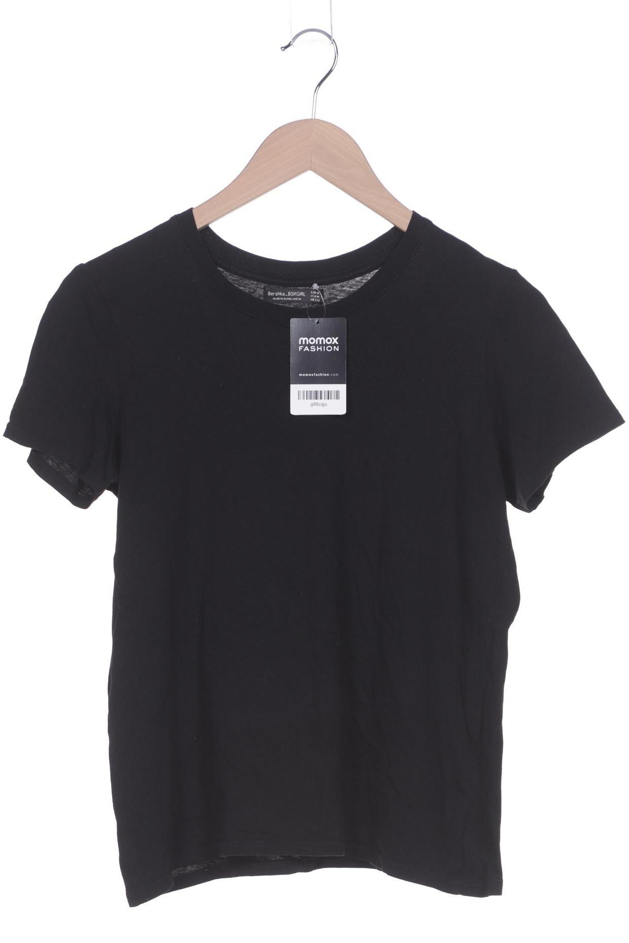 

bershka Damen T-Shirt, schwarz, Gr. 38