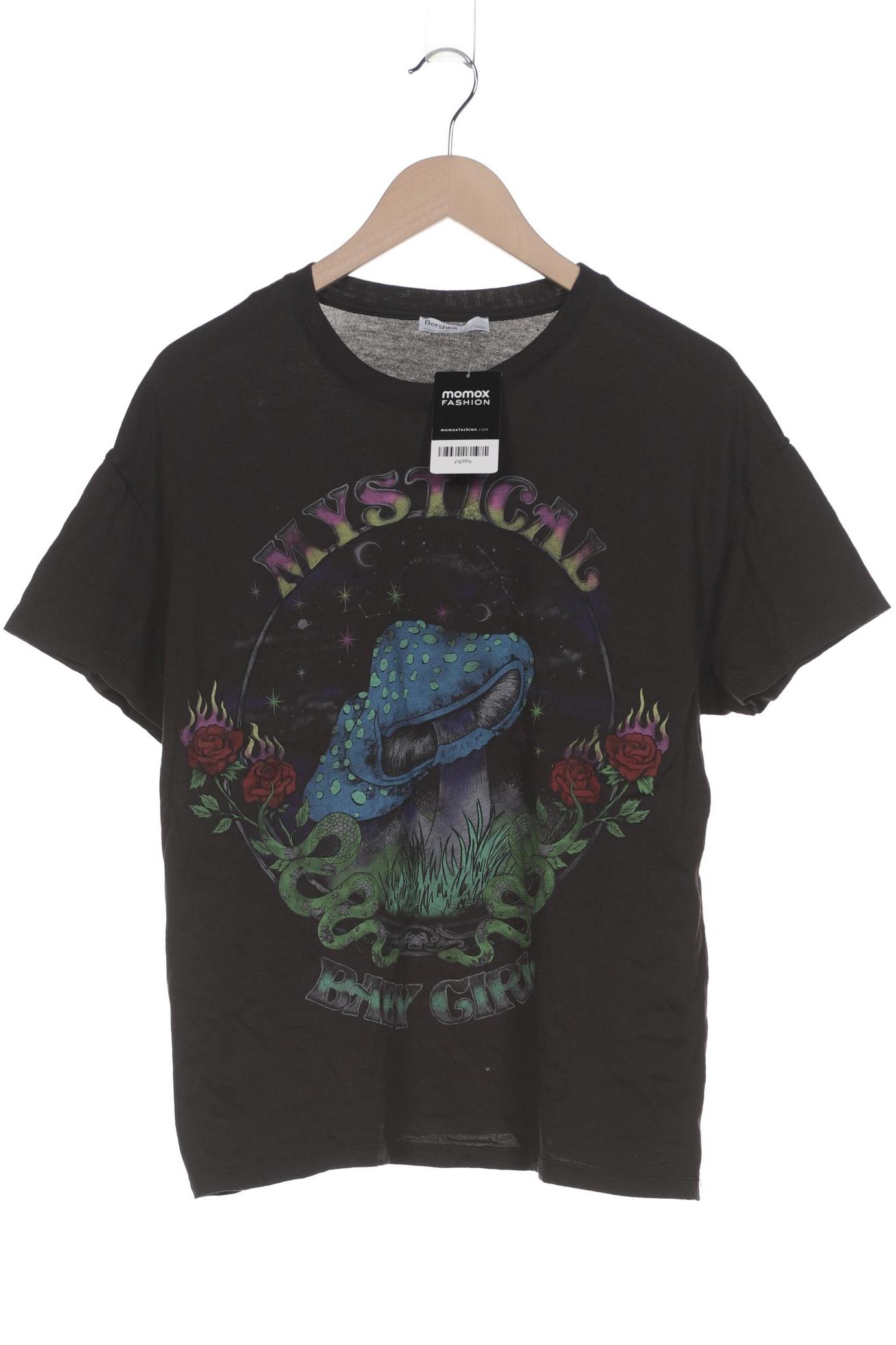 

bershka Damen T-Shirt, schwarz, Gr. 36