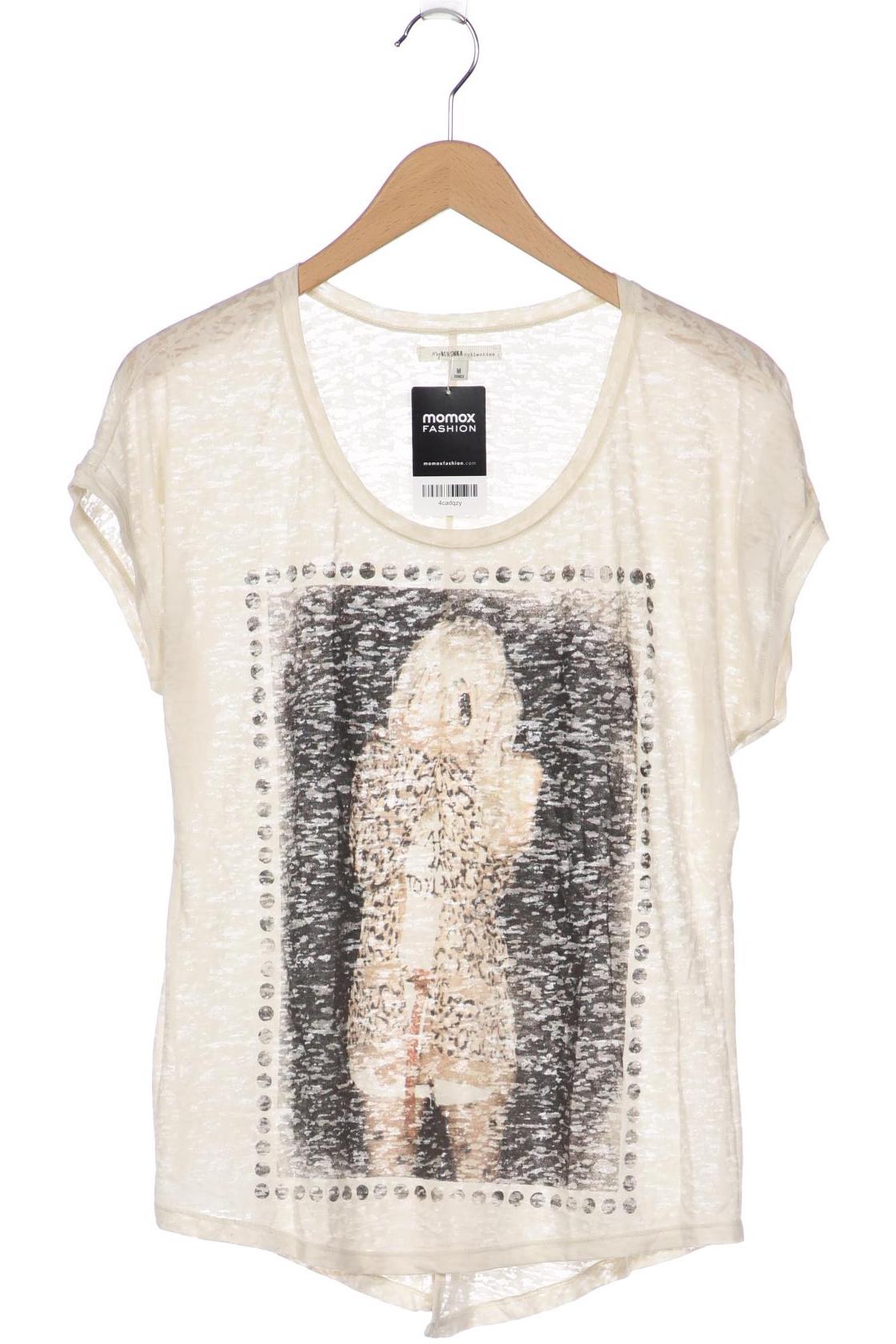

bershka Damen T-Shirt, cremeweiß, Gr. 38
