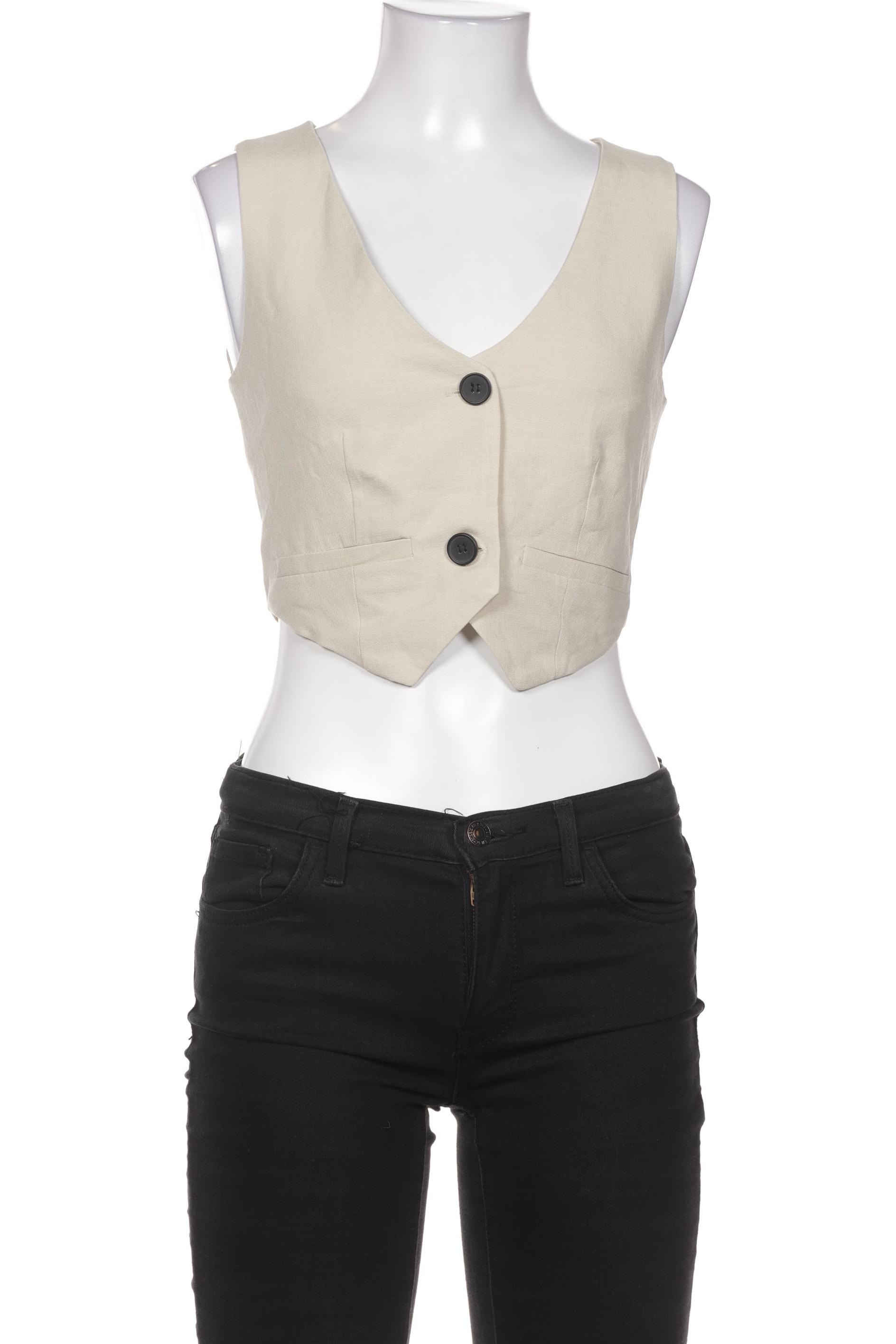 

bershka Damen Weste, cremeweiß, Gr. 34