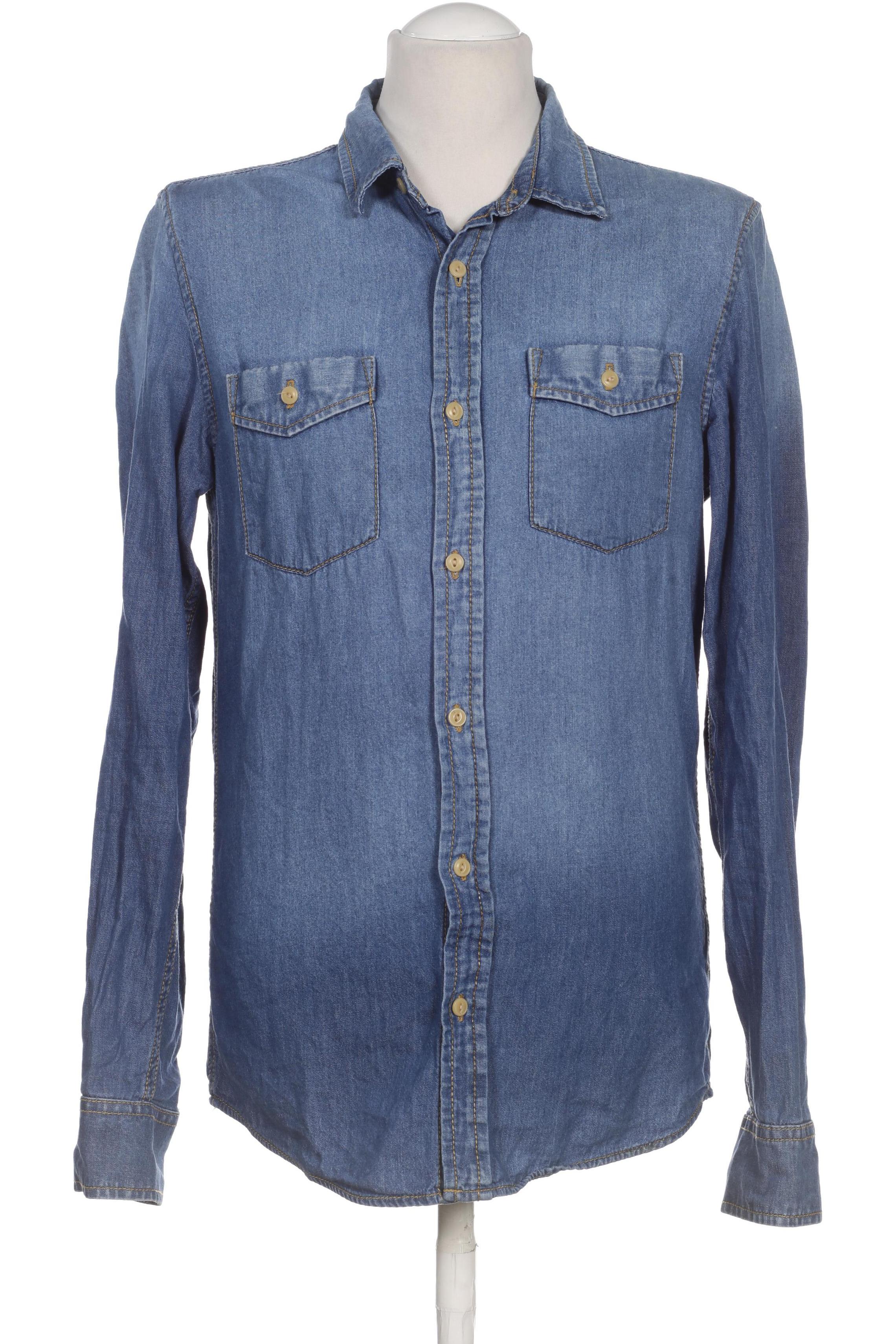 

bershka Herren Hemd, blau, Gr. 48