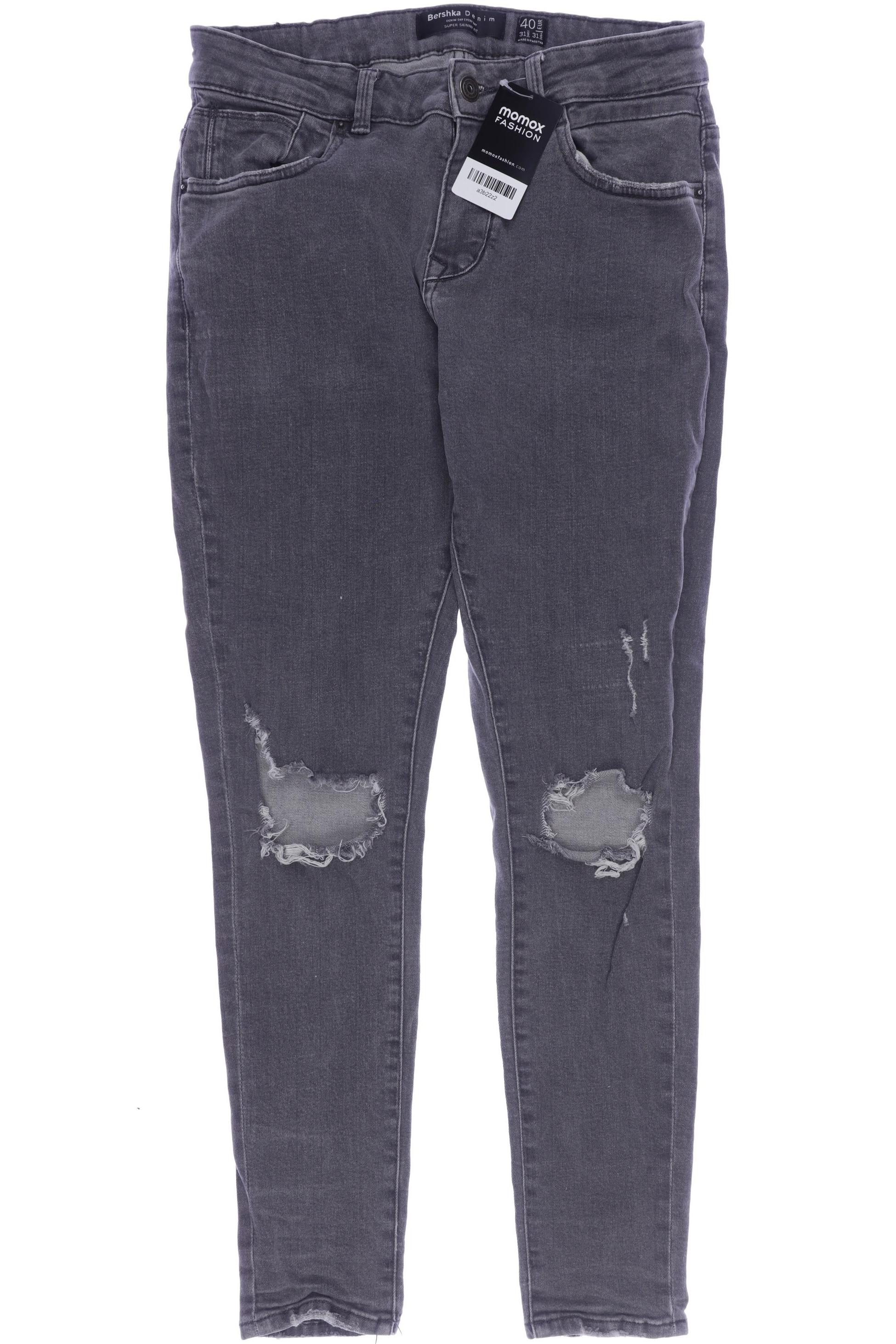 

bershka Herren Jeans, grau, Gr. 48