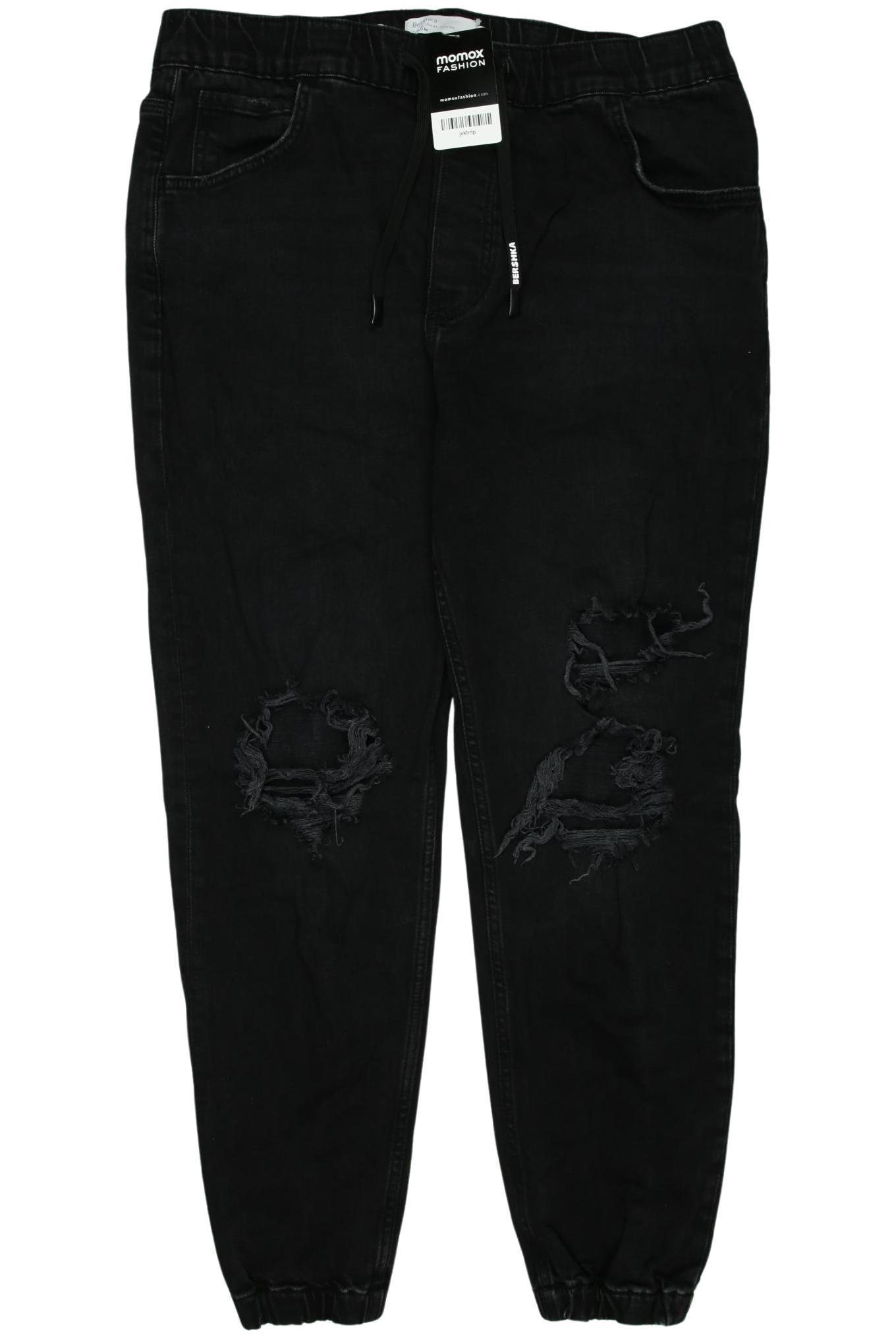 

bershka Herren Jeans, schwarz, Gr. 0