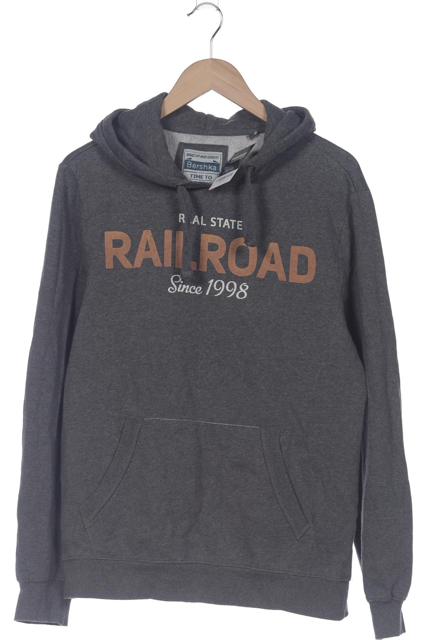 

bershka Herren Kapuzenpullover, grau, Gr. 54