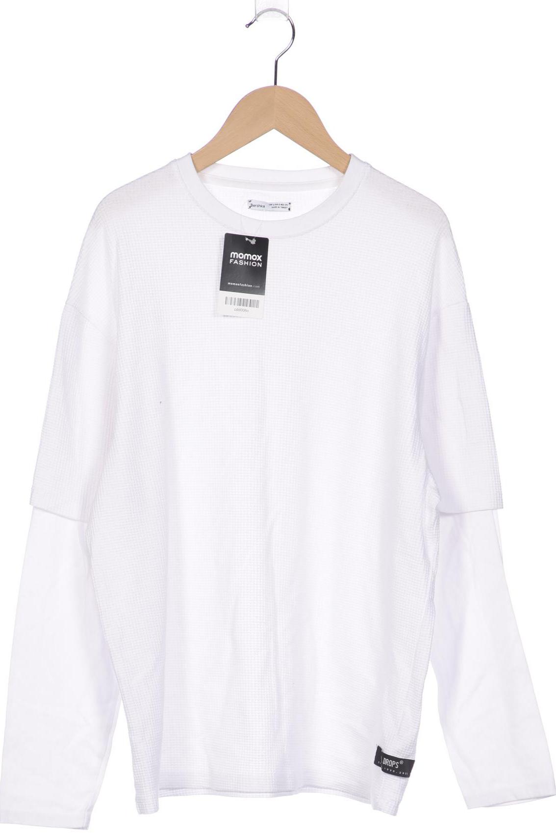 

bershka Herren Langarmshirt, weiß