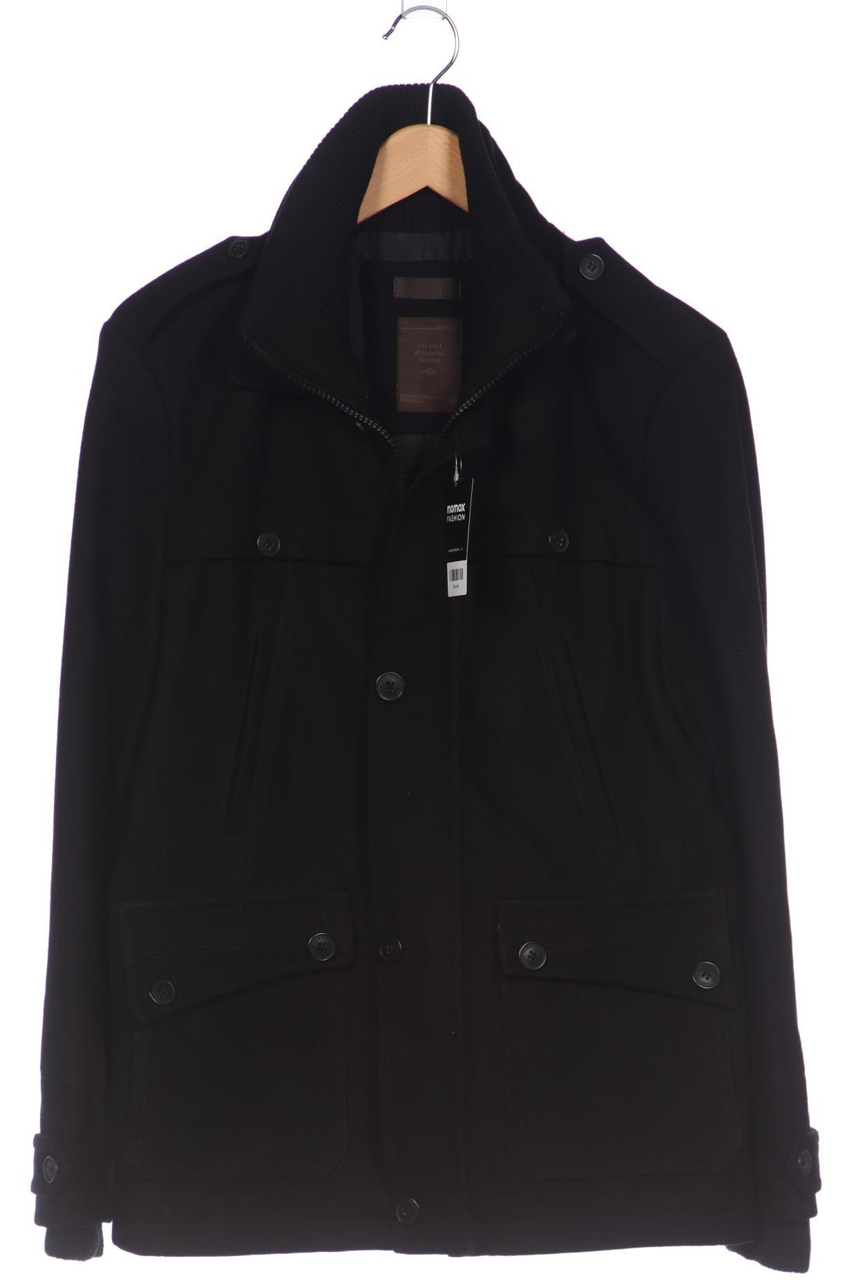 

bershka Herren Mantel, schwarz, Gr. 52