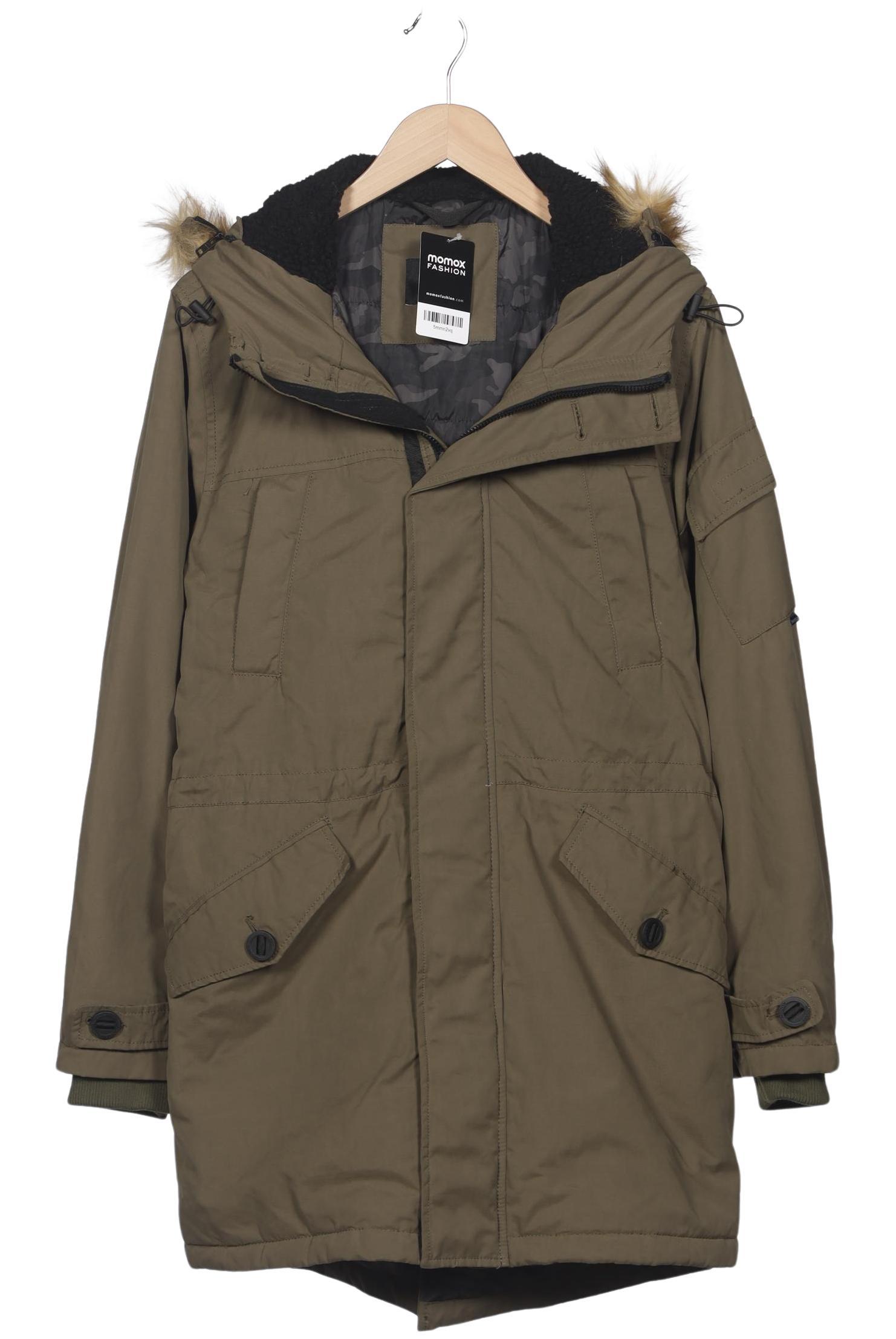 

bershka Herren Mantel, grün, Gr. 48