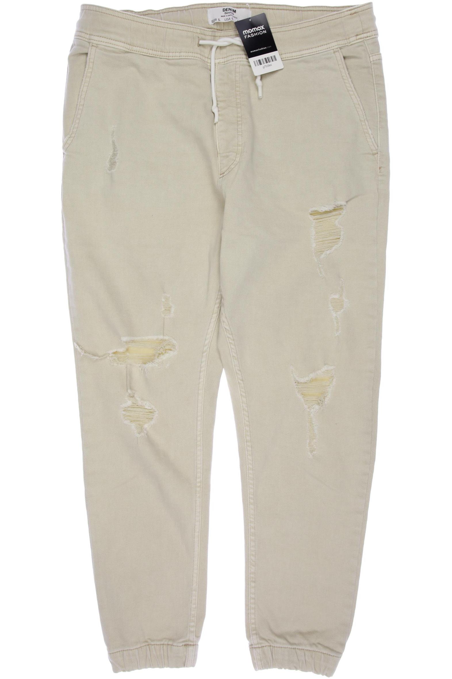 

bershka Herren Stoffhose, cremeweiß, Gr. 0