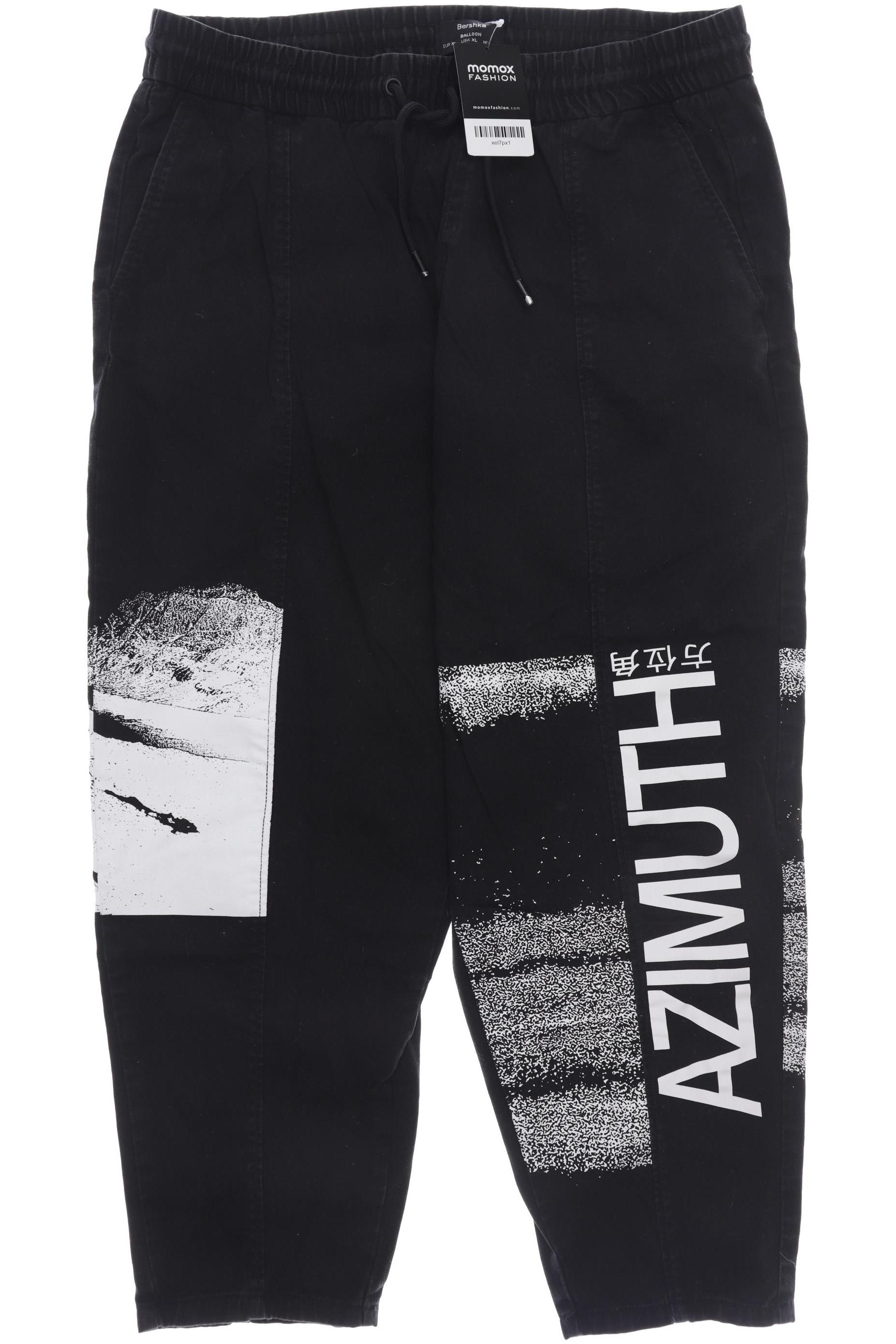

bershka Herren Stoffhose, schwarz, Gr. 0