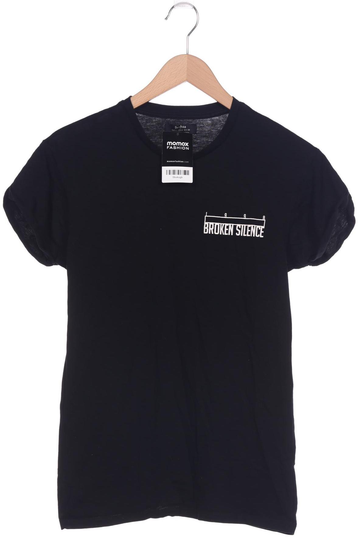 

bershka Herren T-Shirt, schwarz, Gr. 48