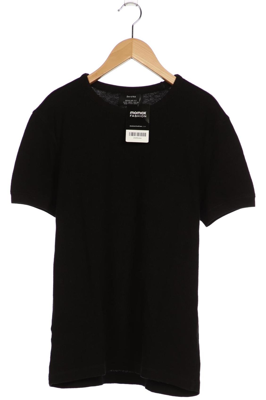 

bershka Herren T-Shirt, schwarz, Gr. 48