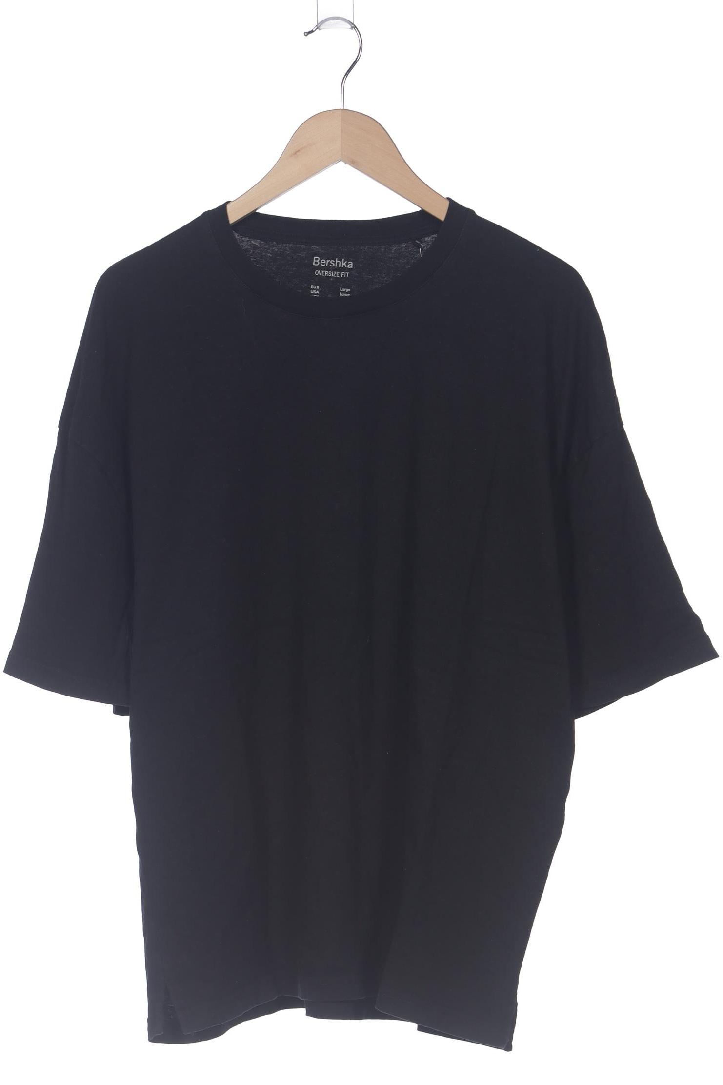 

bershka Herren T-Shirt, schwarz, Gr. 52