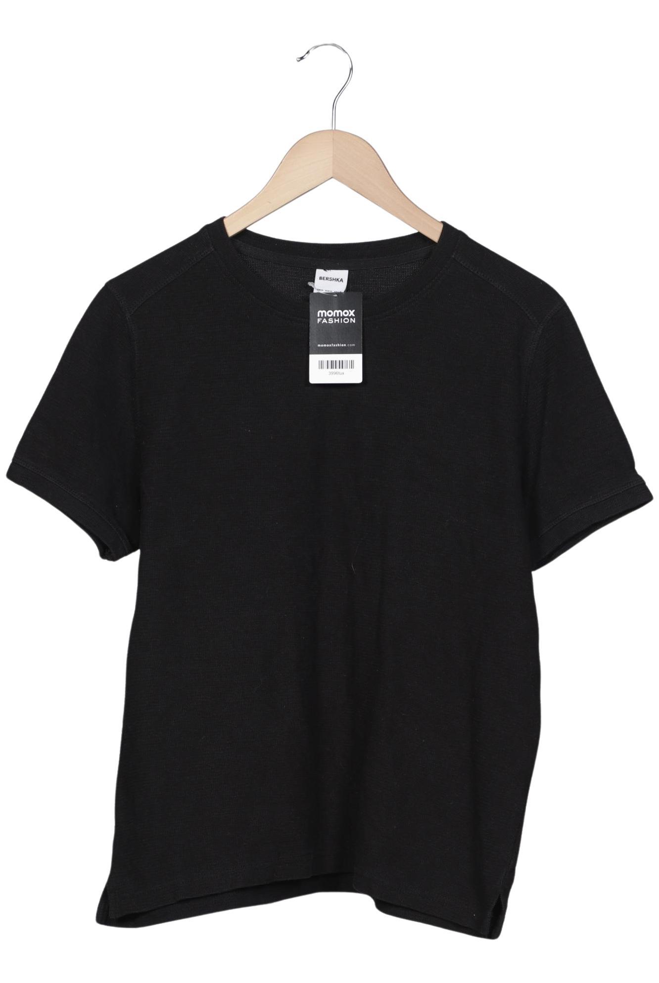 

bershka Herren T-Shirt, schwarz, Gr. 48