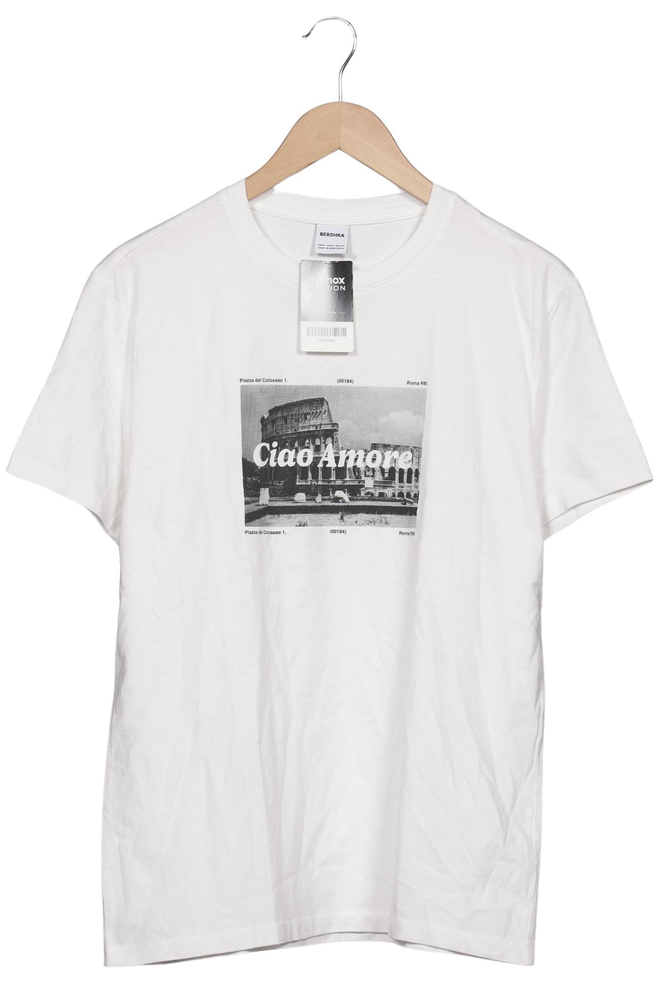 

bershka Herren T-Shirt, weiß, Gr. 48