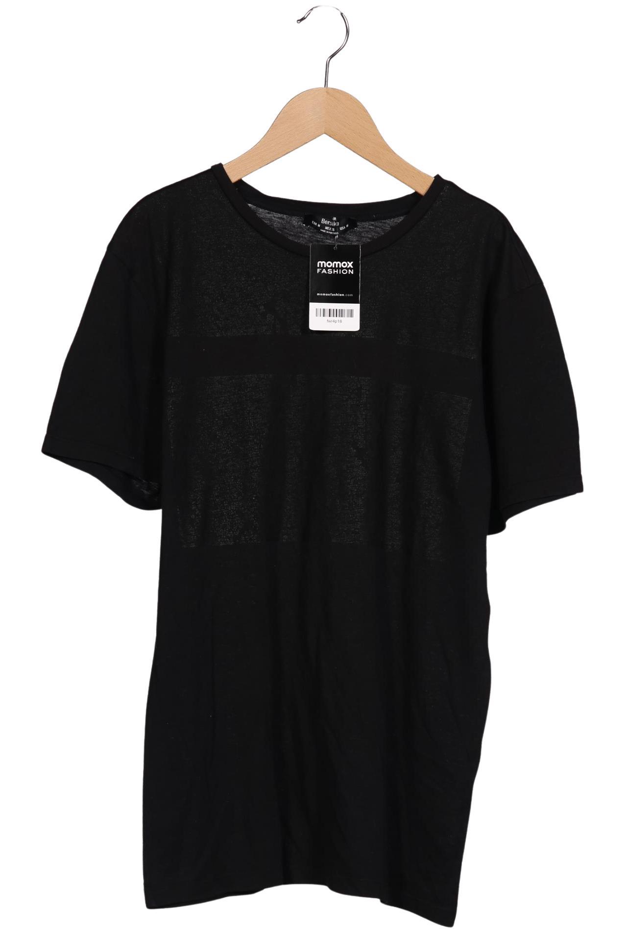 

bershka Herren T-Shirt, schwarz, Gr. 48
