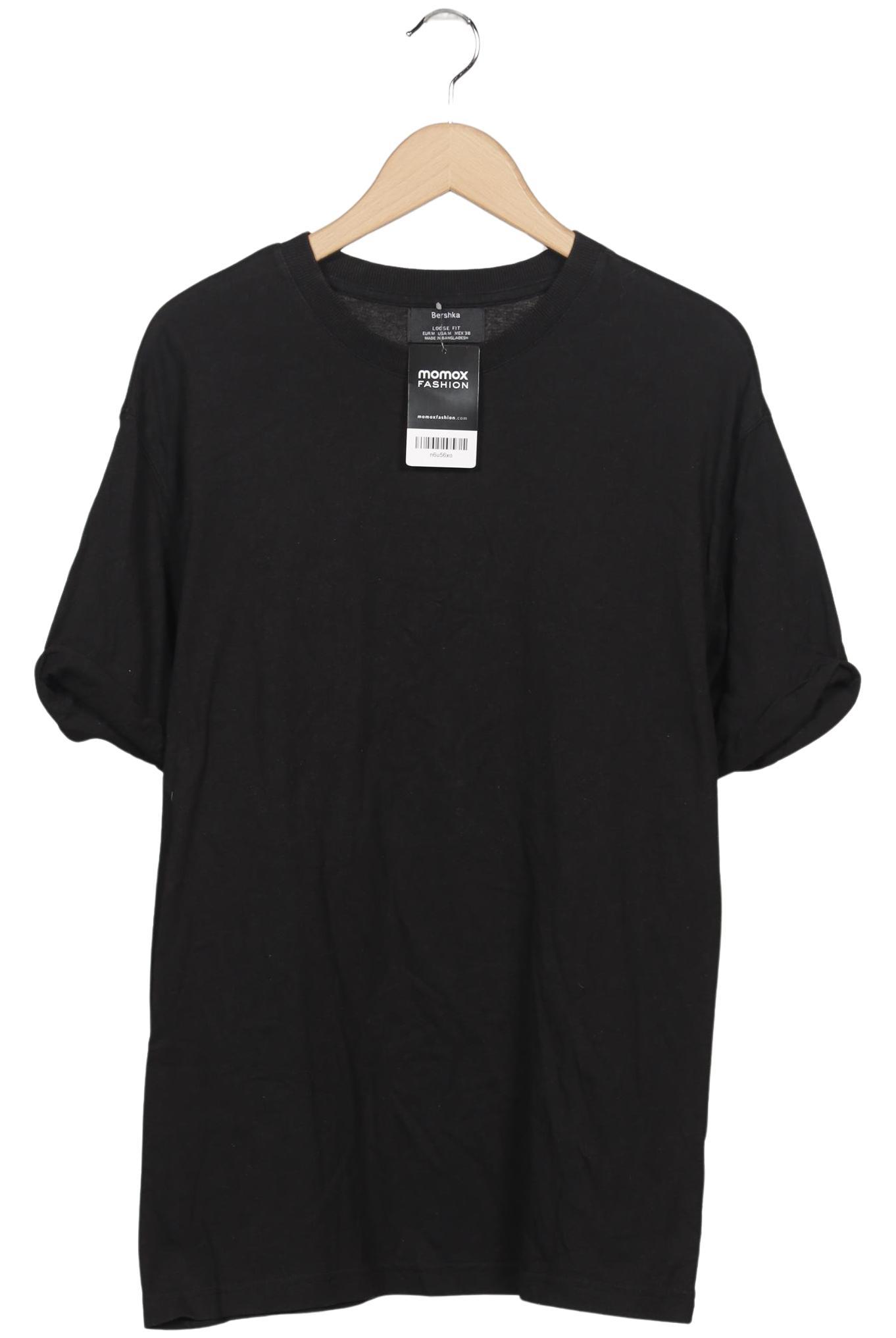 

bershka Herren T-Shirt, schwarz, Gr. 48