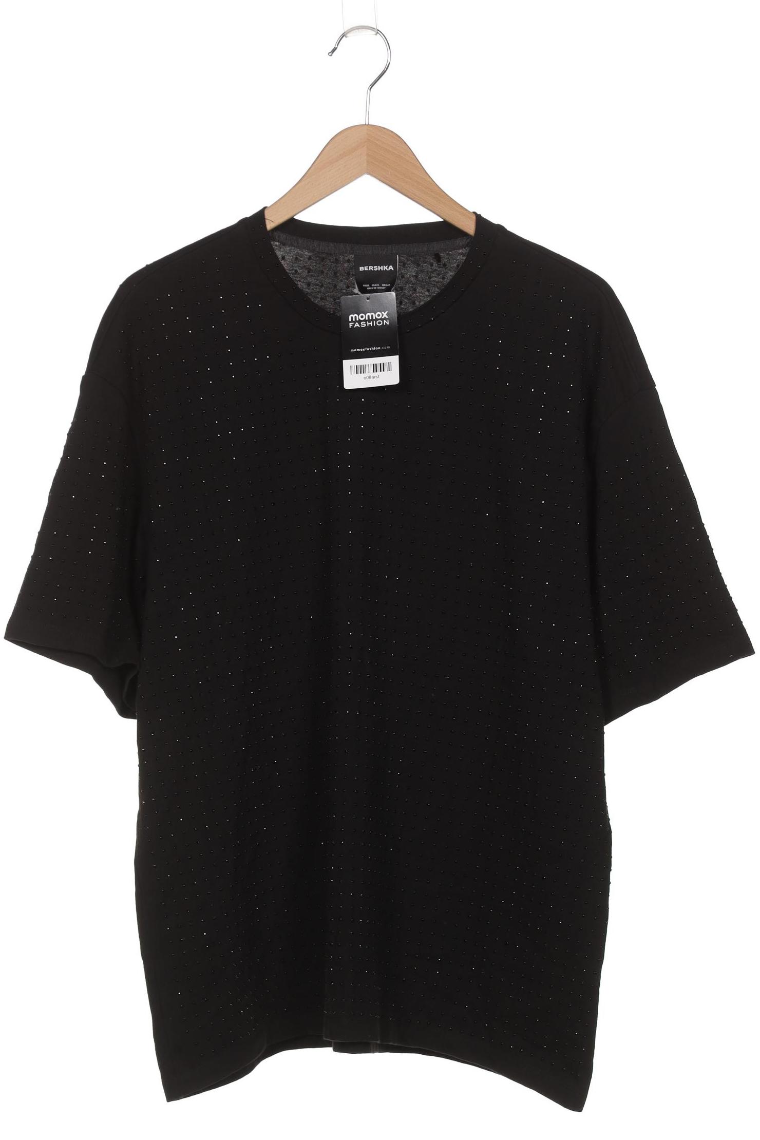 

bershka Herren T-Shirt, schwarz, Gr. 54