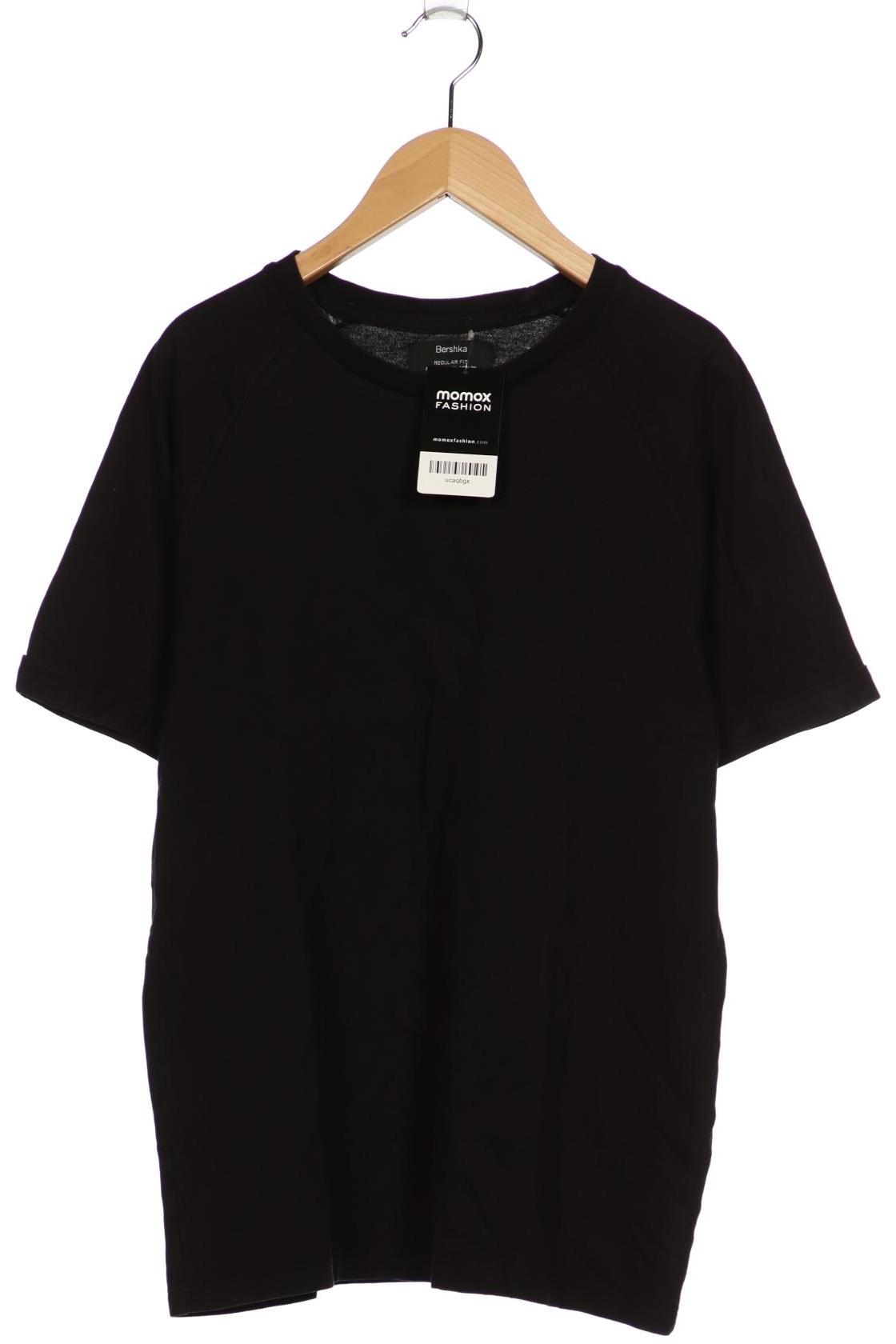 

bershka Herren T-Shirt, schwarz, Gr. 48