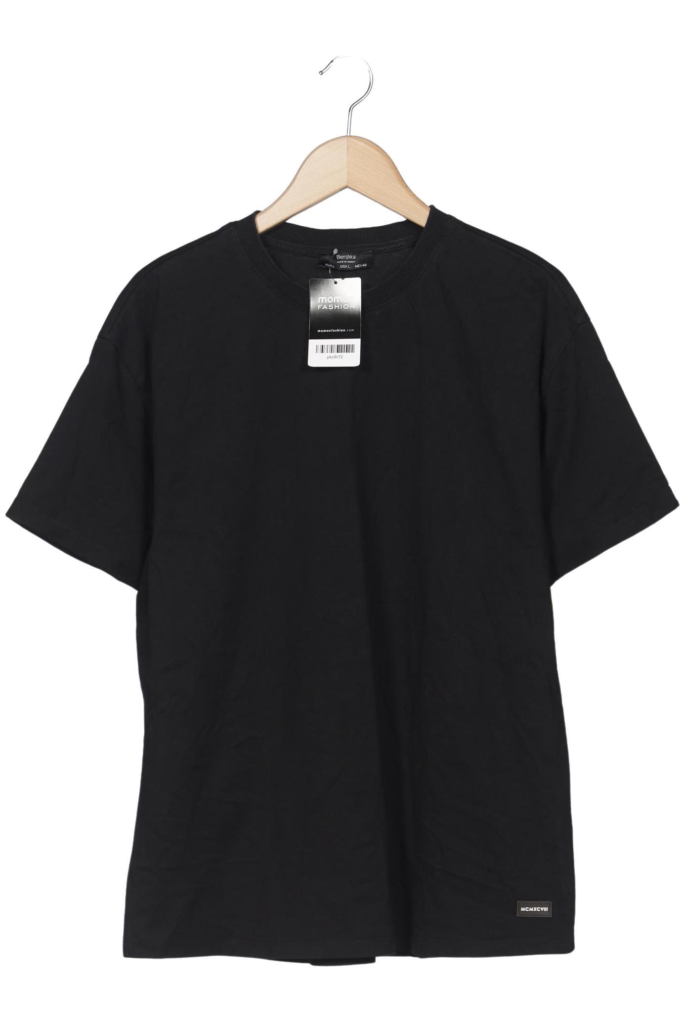 

bershka Herren T-Shirt, schwarz, Gr. 52