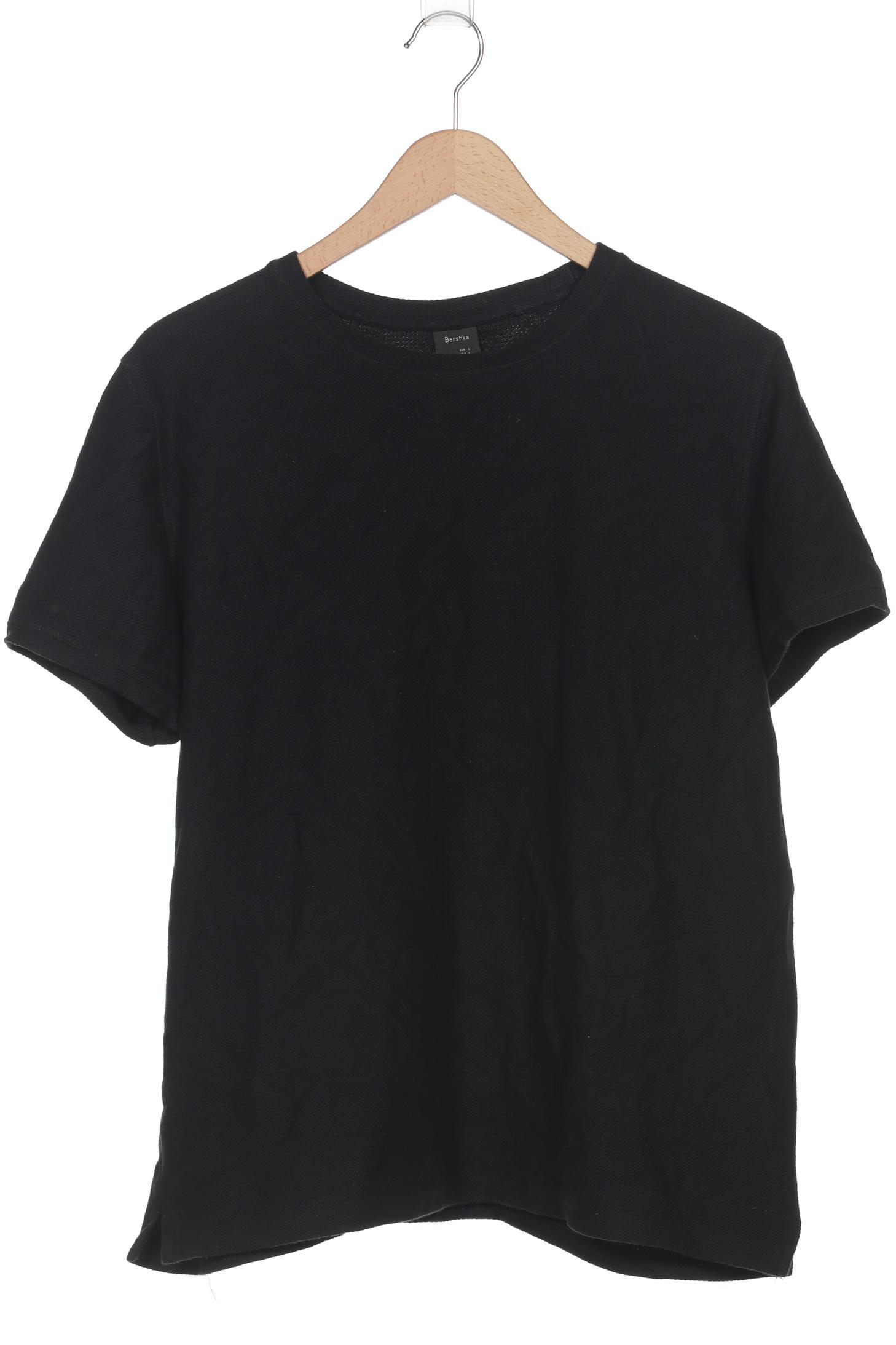 

bershka Herren T-Shirt, schwarz, Gr. 52