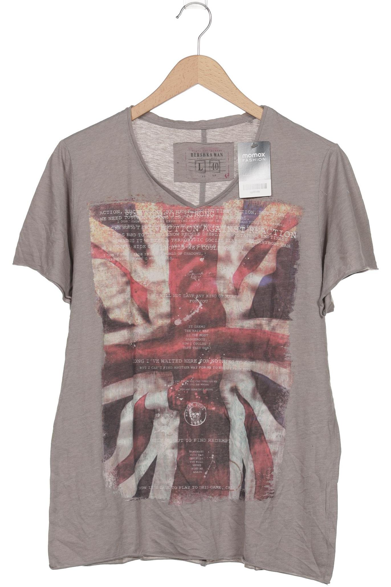 

bershka Herren T-Shirt, grau, Gr. 52