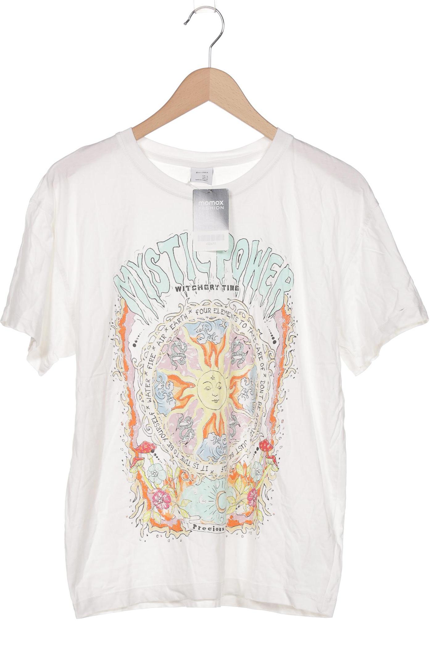 

bershka Herren T-Shirt, weiß, Gr. 48