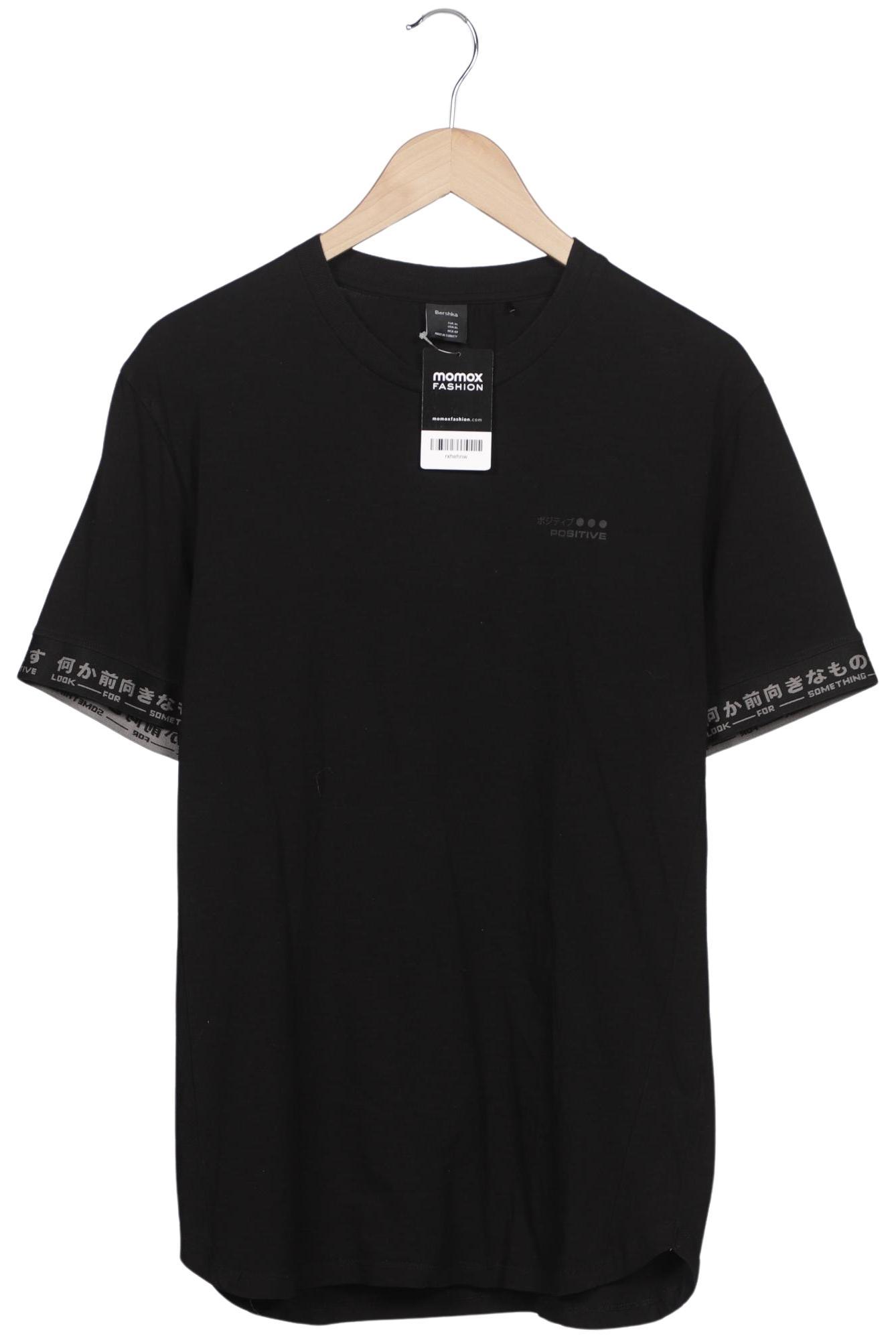 

bershka Herren T-Shirt, schwarz, Gr. 54