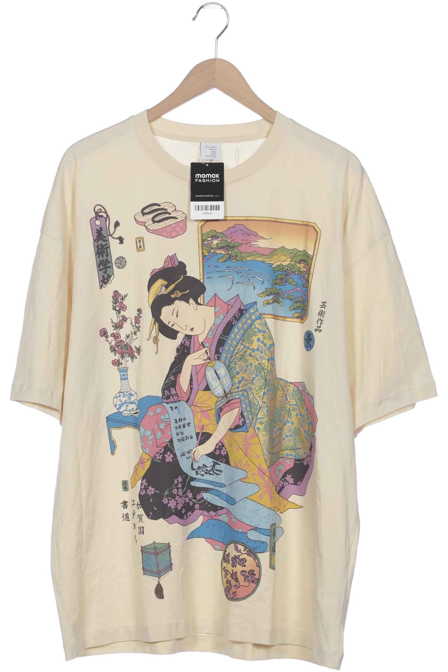 

bershka Herren T-Shirt, cremeweiß, Gr. 54