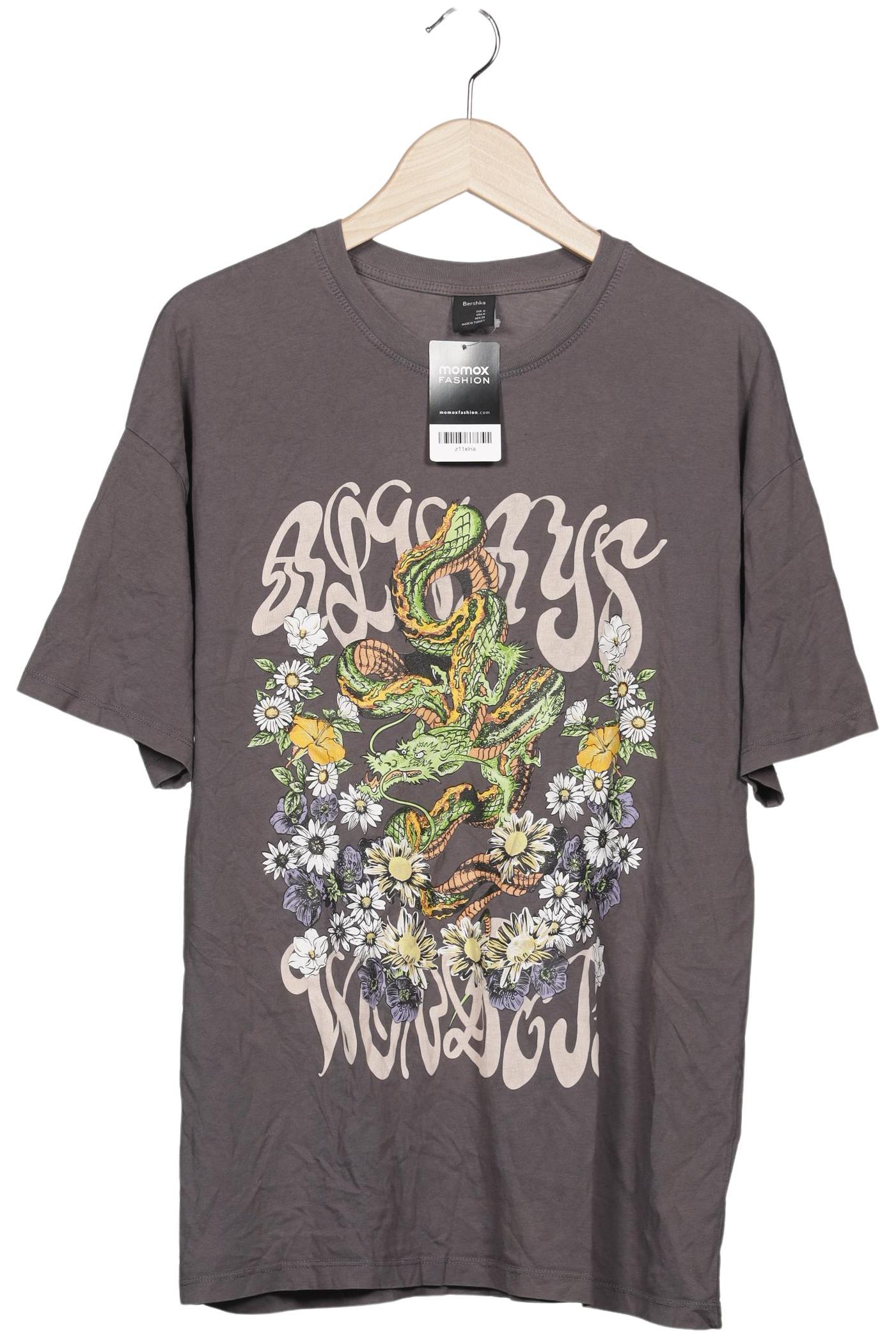 

bershka Herren T-Shirt, grau, Gr. 48