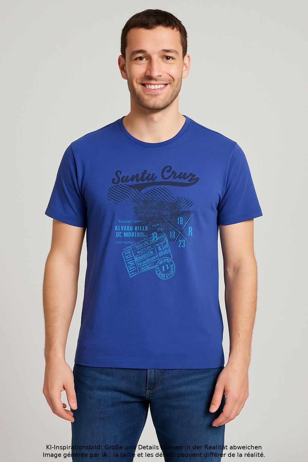 

Bexleys Herren T-Shirt, blau, Gr. 48