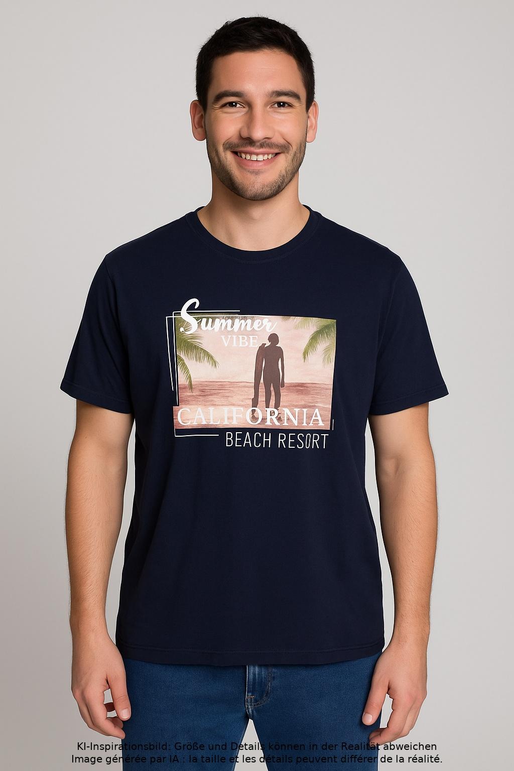 Thumbnail - Bexleys Herren T-Shirt, marineblau, Gr. 52