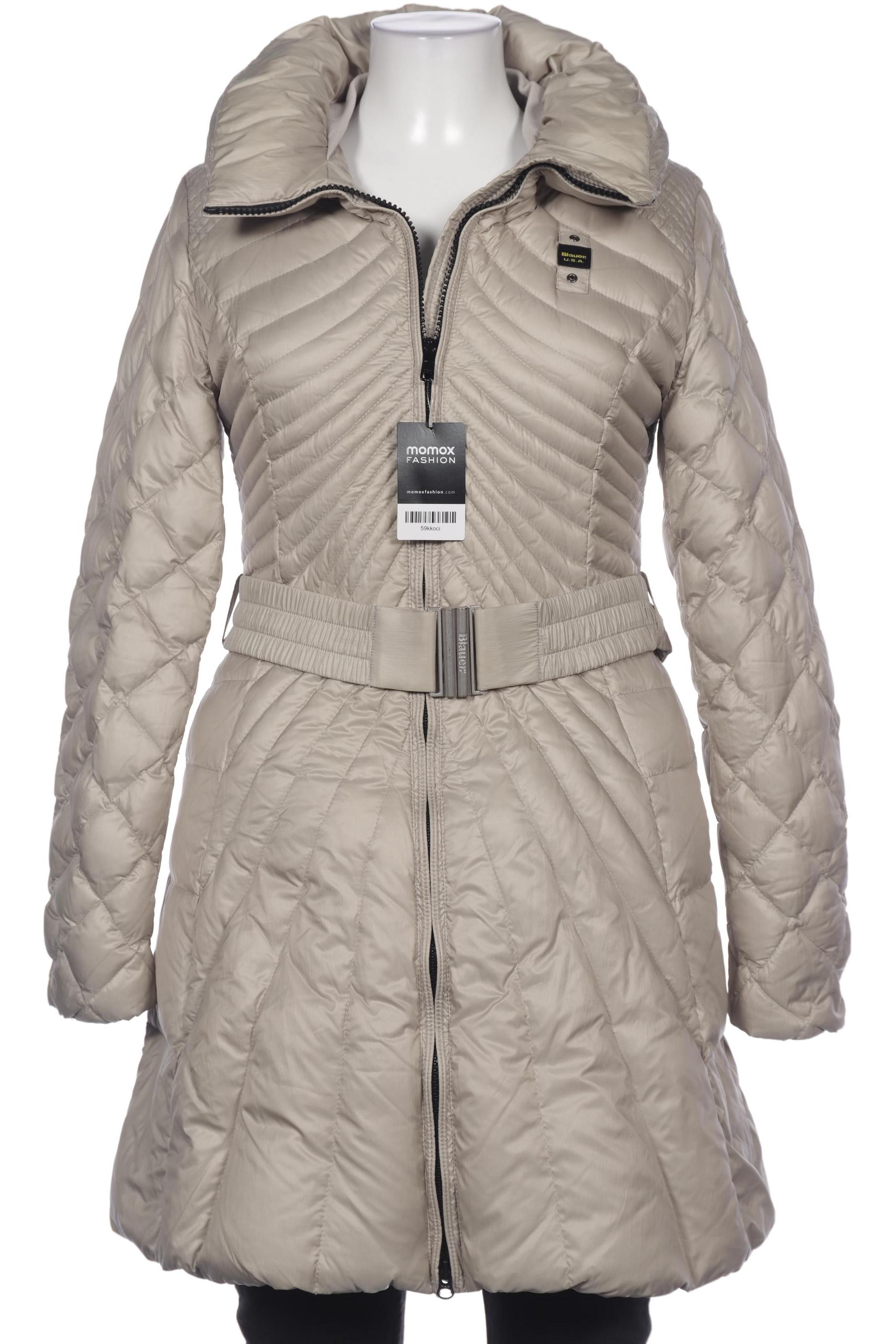 

blauer Damen Mantel, cremeweiß