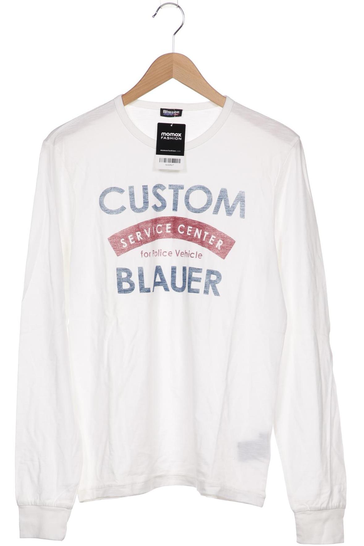 

blauer Herren Langarmshirt, weiß, Gr. 52