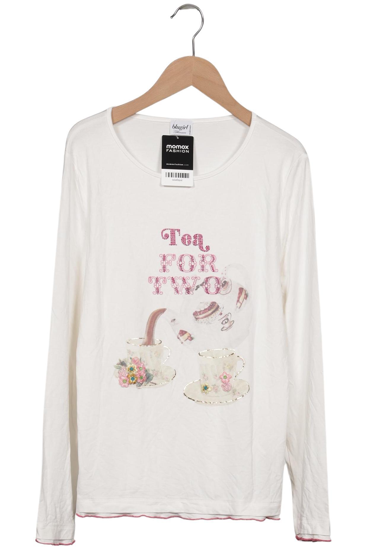 

blugirl Blumarine Damen Langarmshirt, weiß, Gr. 40