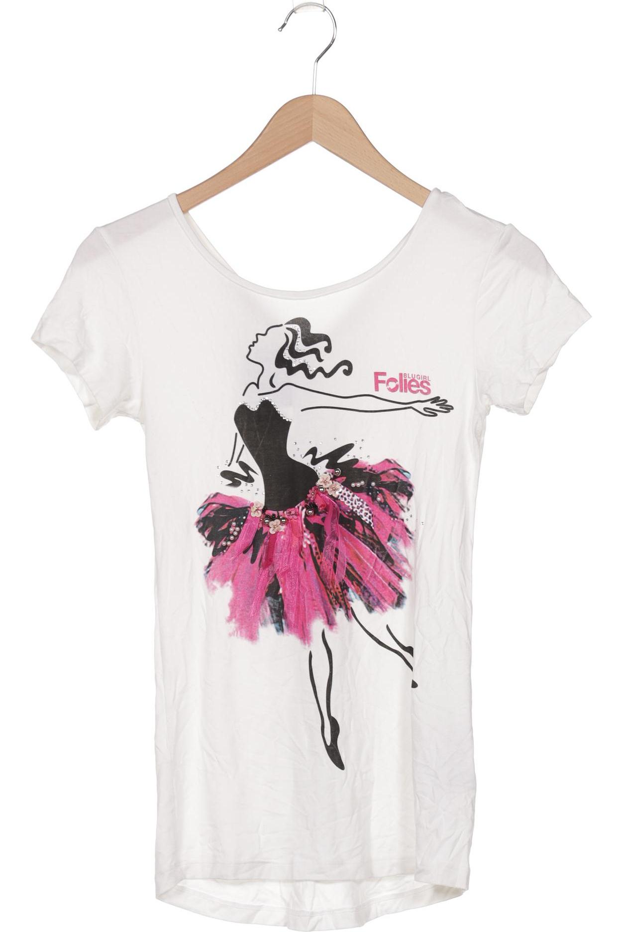

blugirl Folies by Blumarine Damen T-Shirt, weiß, Gr. 34