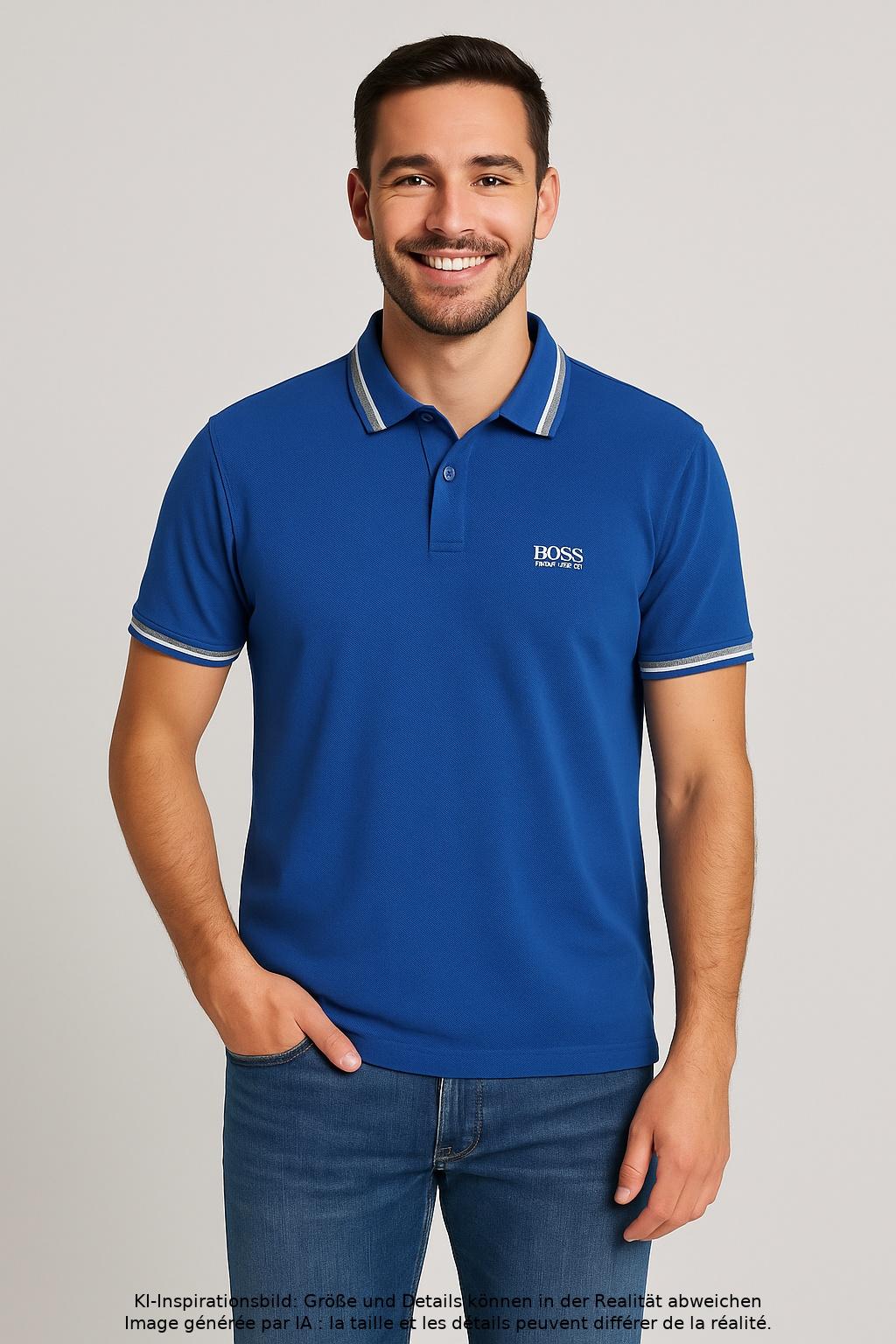

Boss Green Herren Poloshirt, blau, Gr. 48