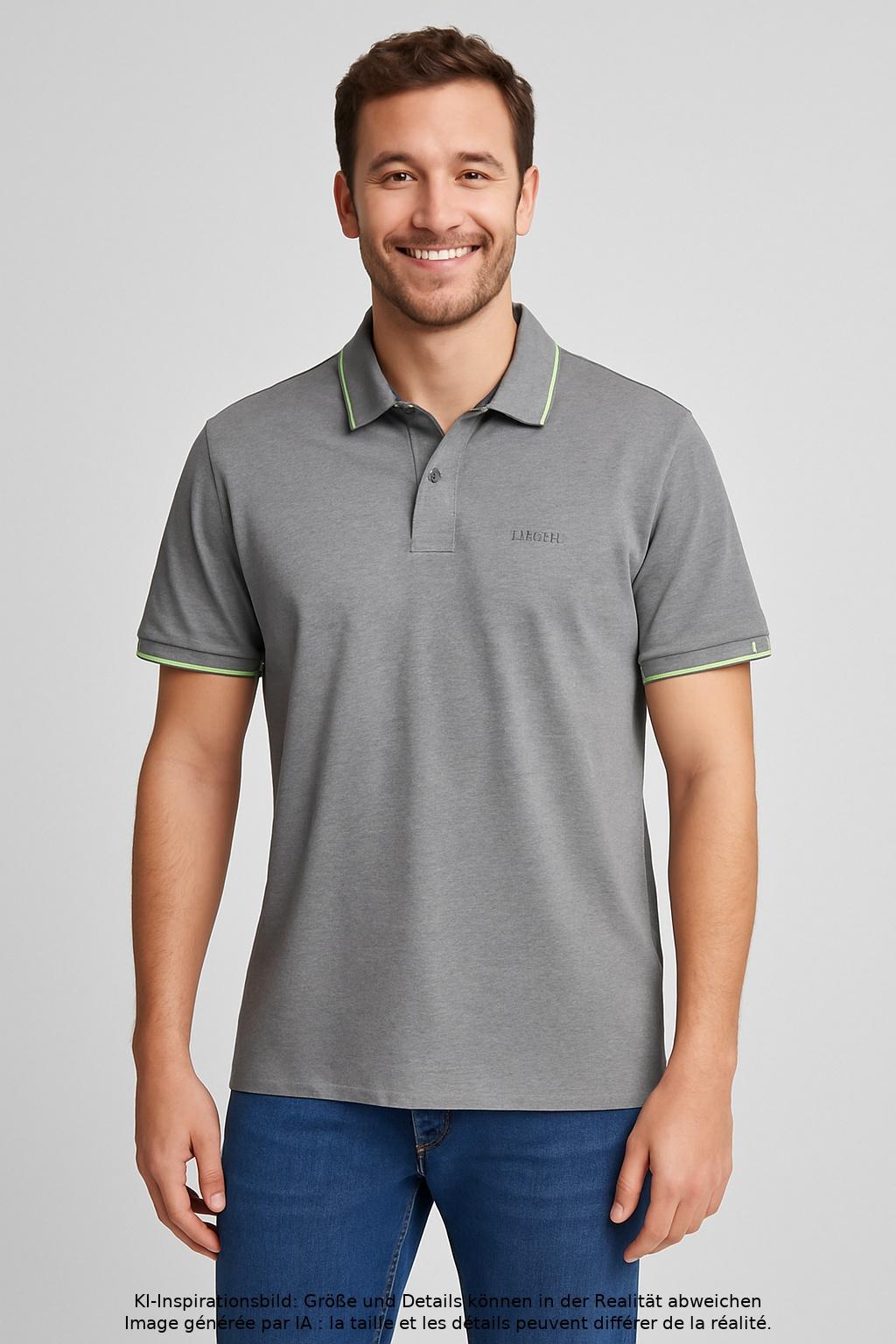 

Boss Green Herren Poloshirt, grau, Gr. 56