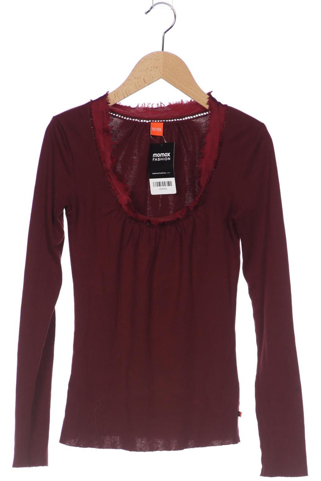 

Boss Orange Damen Langarmshirt, bordeaux, Gr. 34