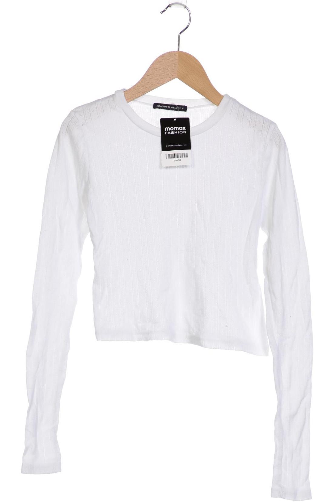 

Brandy Melville Damen Langarmshirt, weiß, Gr. 32