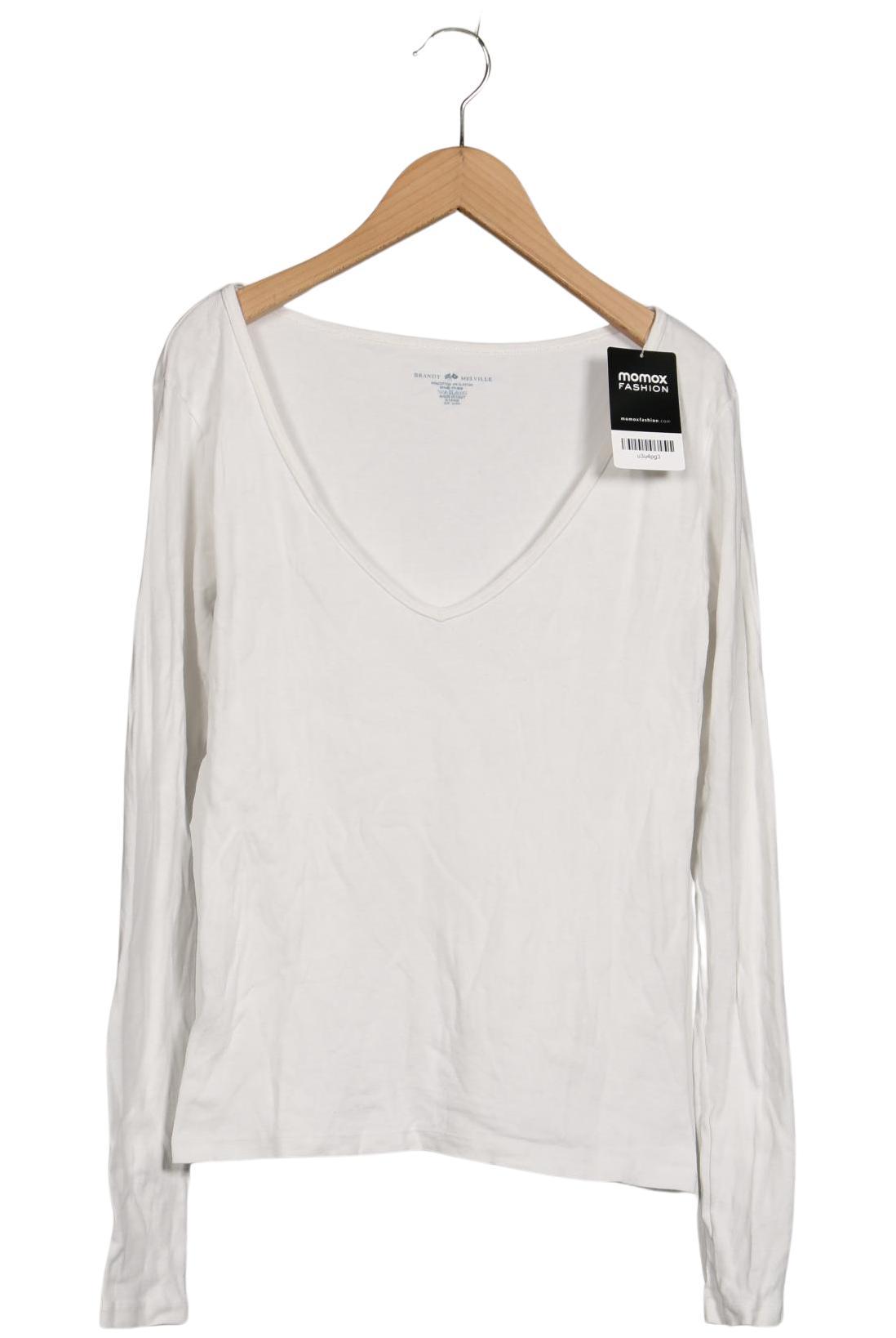 

Brandy Melville Damen Langarmshirt, weiß, Gr. 42