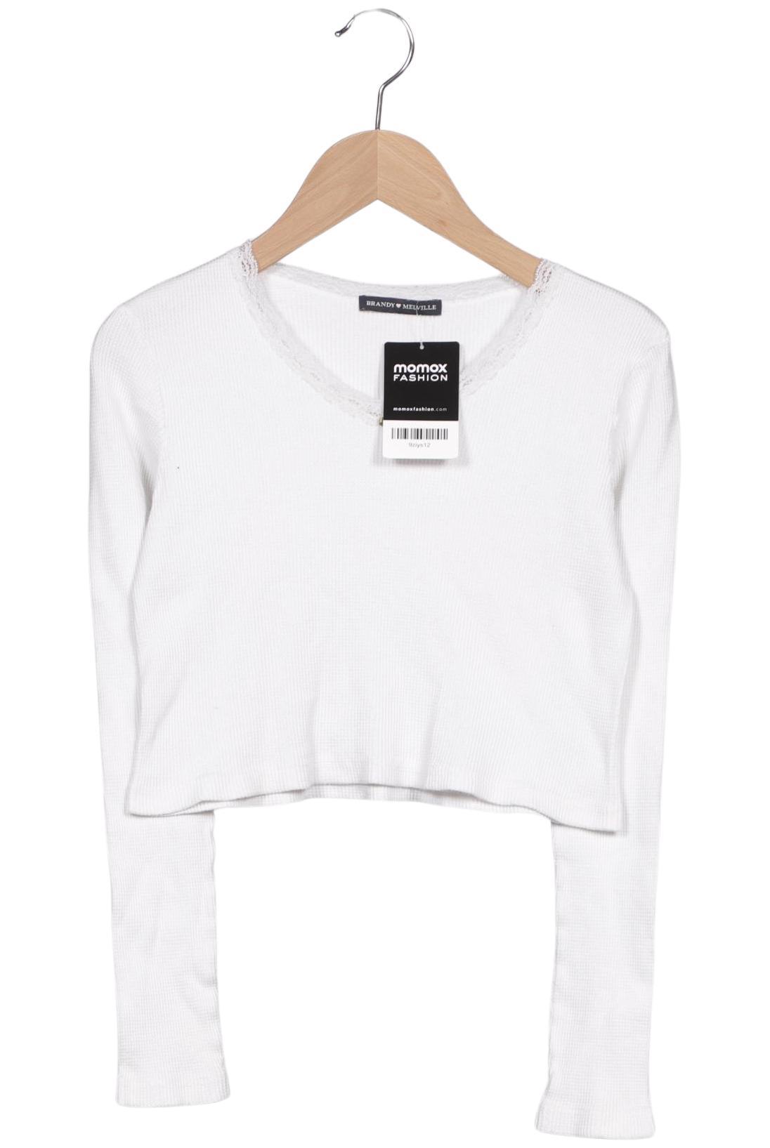 

Brandy Melville Damen Langarmshirt, weiß, Gr. 32