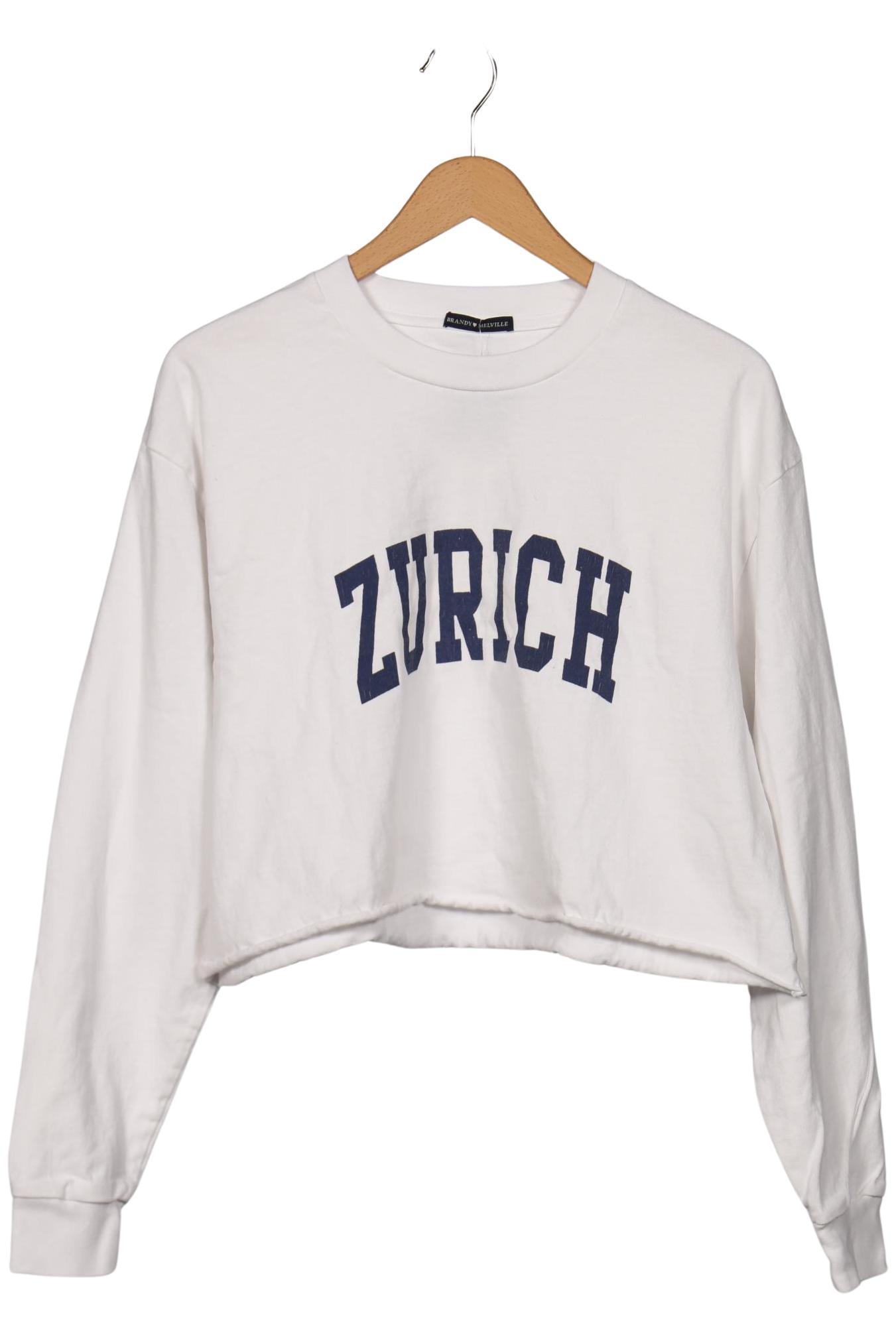 

Brandy Melville Damen Langarmshirt, weiß, Gr. 36
