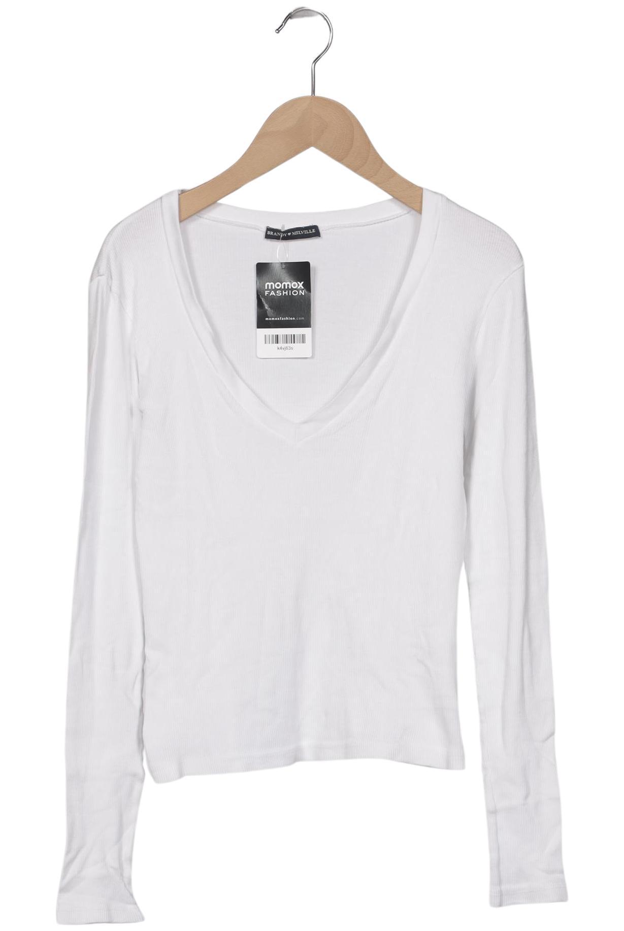 

Brandy Melville Damen Langarmshirt, weiß, Gr. 32