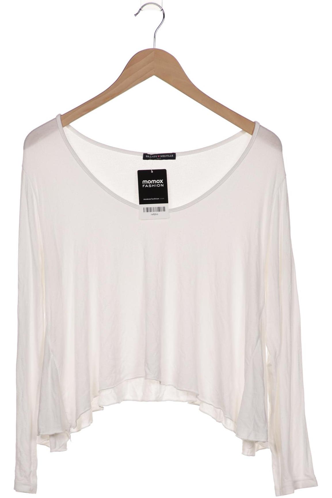 

Brandy Melville Damen Langarmshirt, weiß, Gr. 36