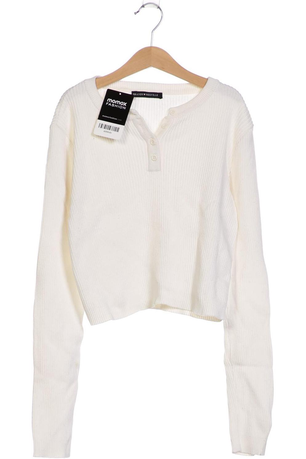 

Brandy Melville Damen Langarmshirt, weiß, Gr. 36